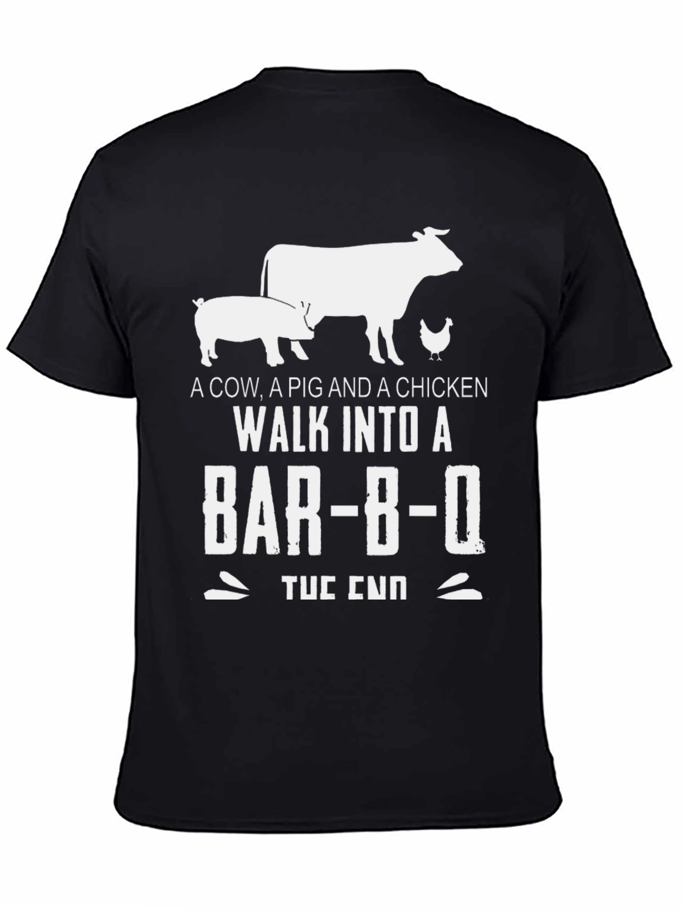 Funny BBQ T-Shirt - Cow Pig Chicken Barbecue Joke