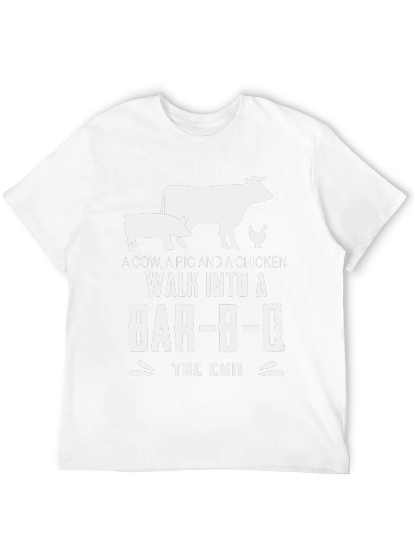 Funny BBQ T-Shirt - Cow Pig Chicken Barbecue Joke