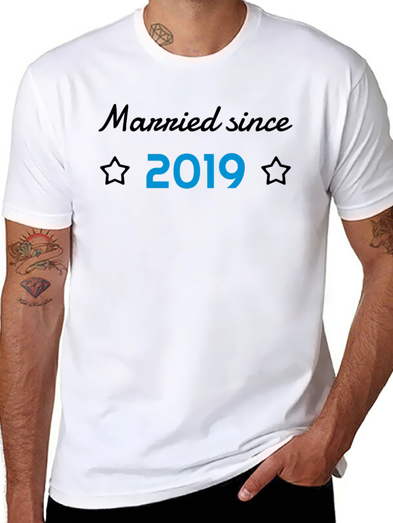 Married Since 2019 T-Shirt Husband Anniversary Gift