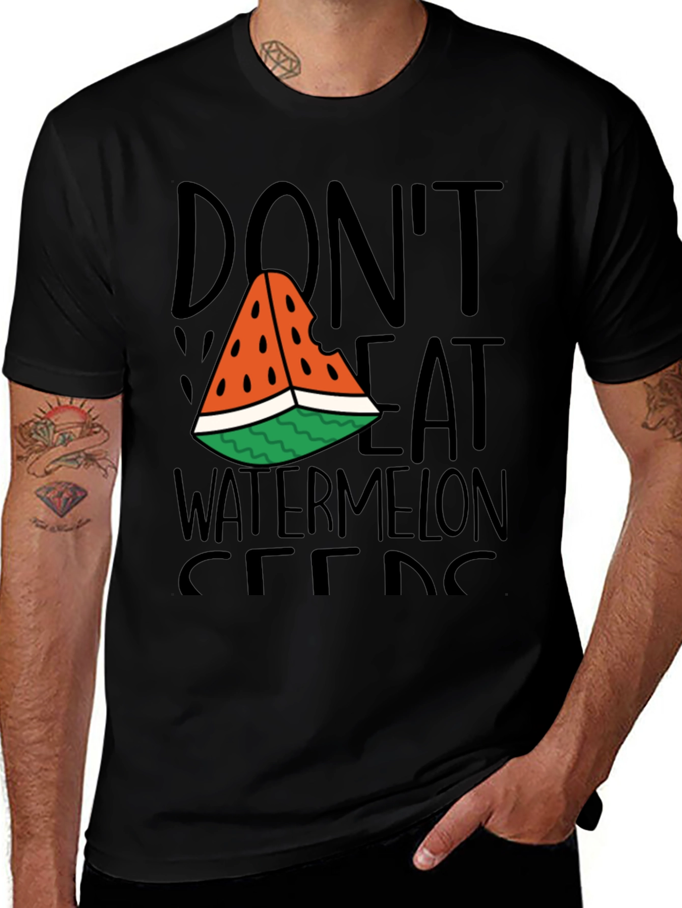 Dont Eat Watermelon Seeds Funny Graphic Tee