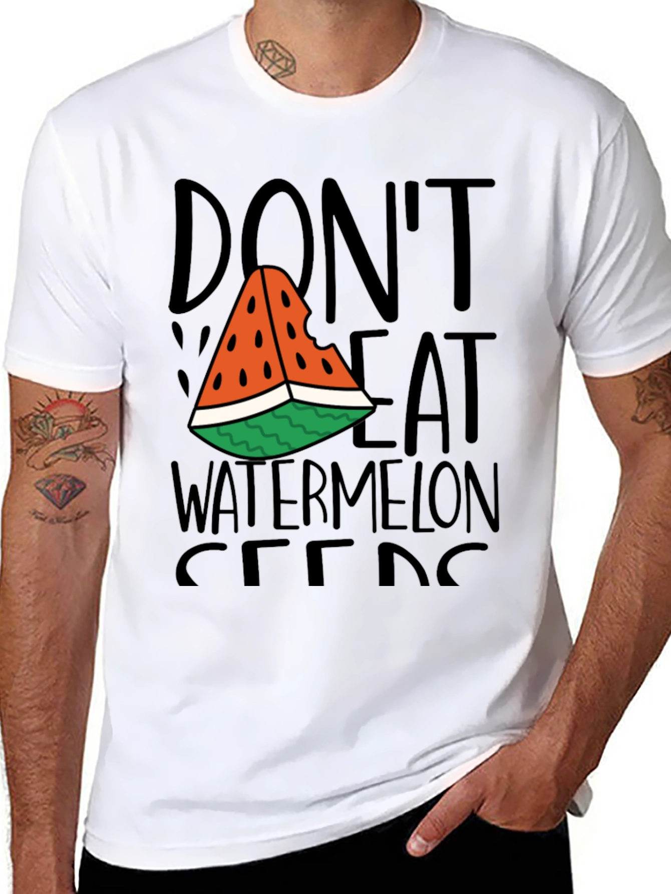 Dont Eat Watermelon Seeds Funny Graphic Tee