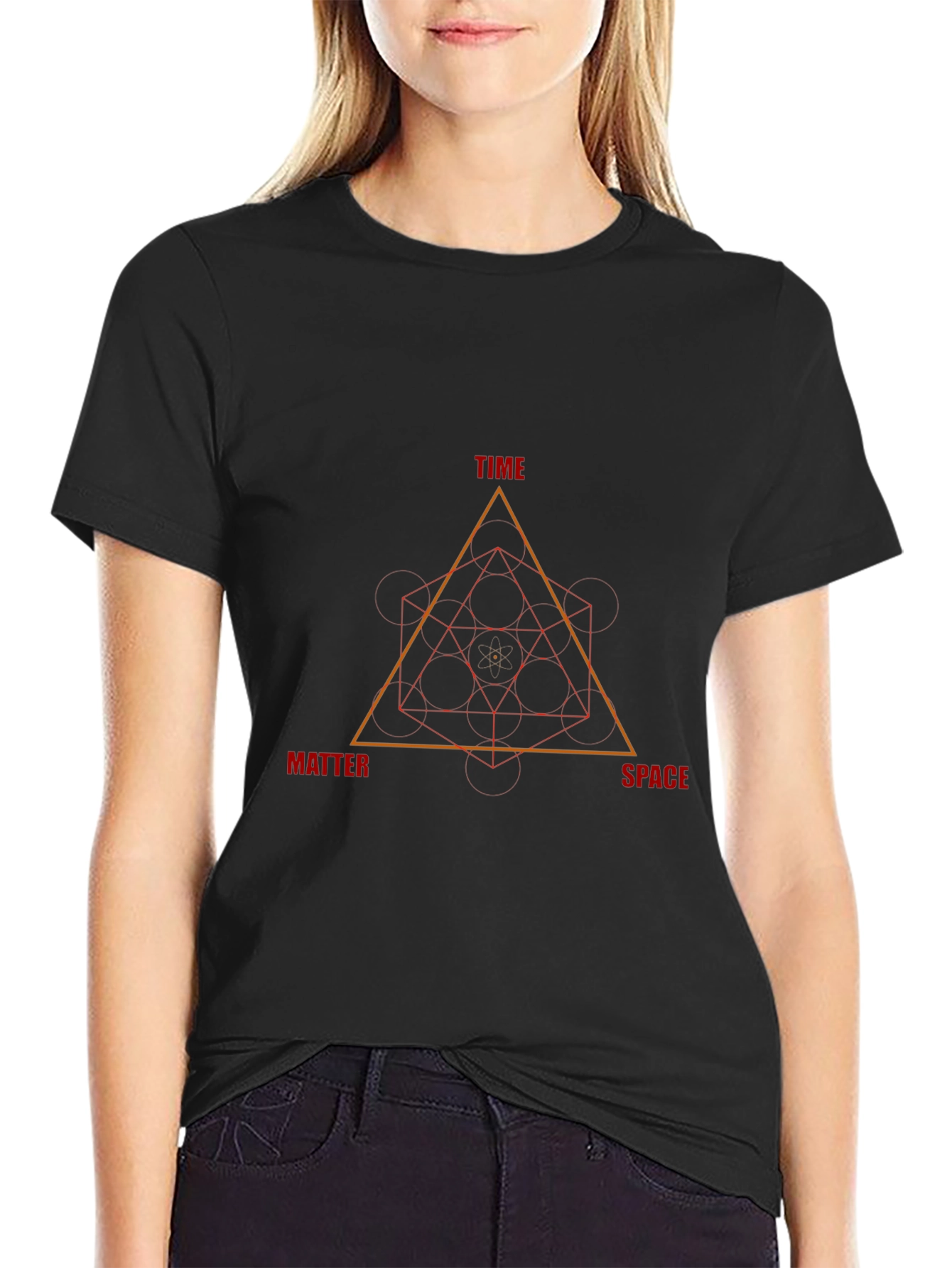 Time Space Matter Geometric Design T-Shirt