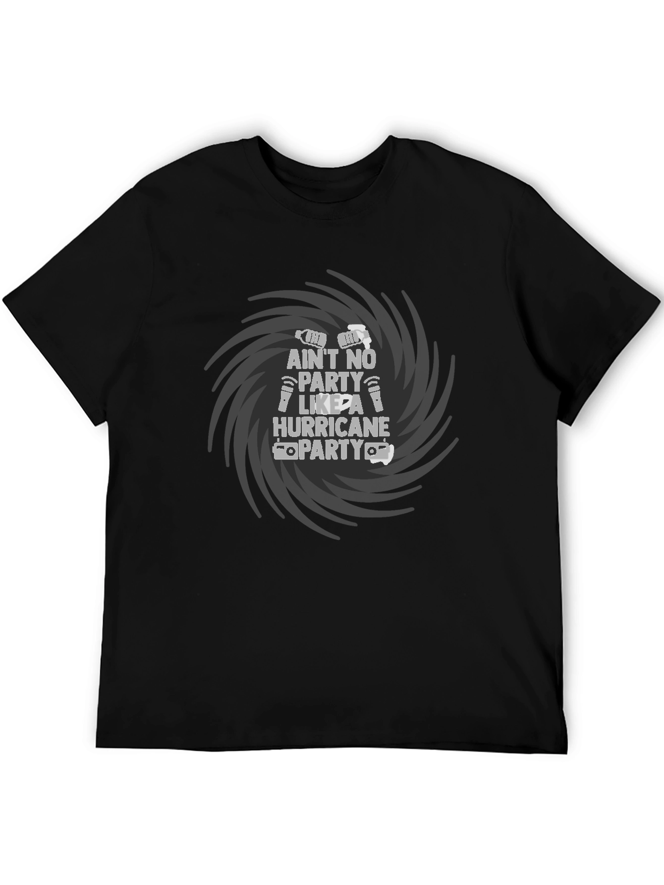 Aint No Party Like A Hurricane Party Black T-Shirt
