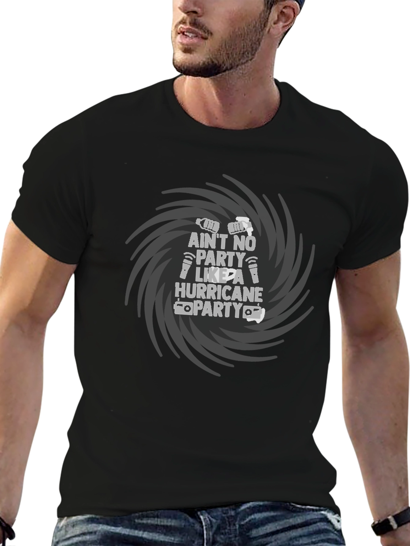 Aint No Party Like A Hurricane Party Black T-Shirt