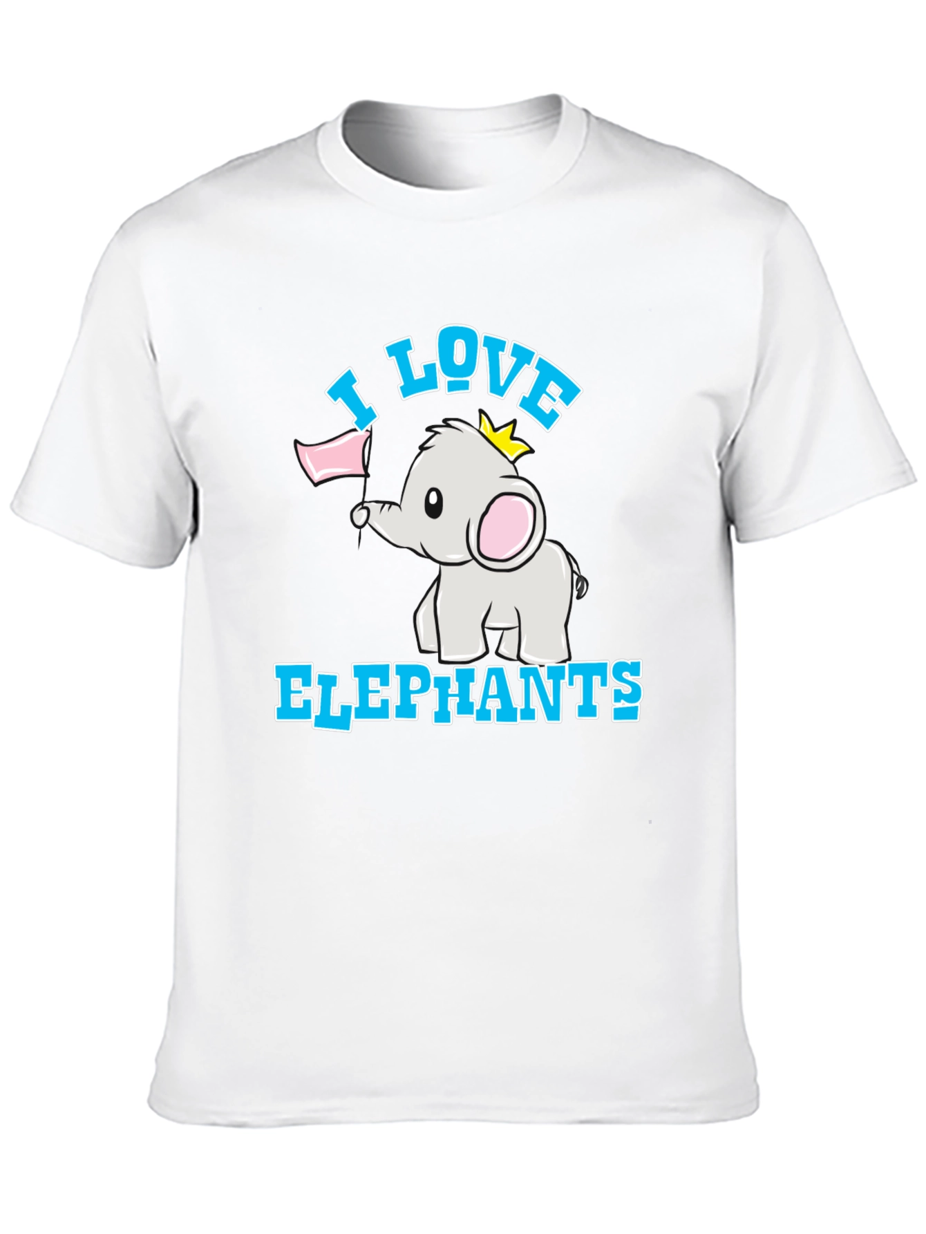 I Love Elephants Black T-Shirt