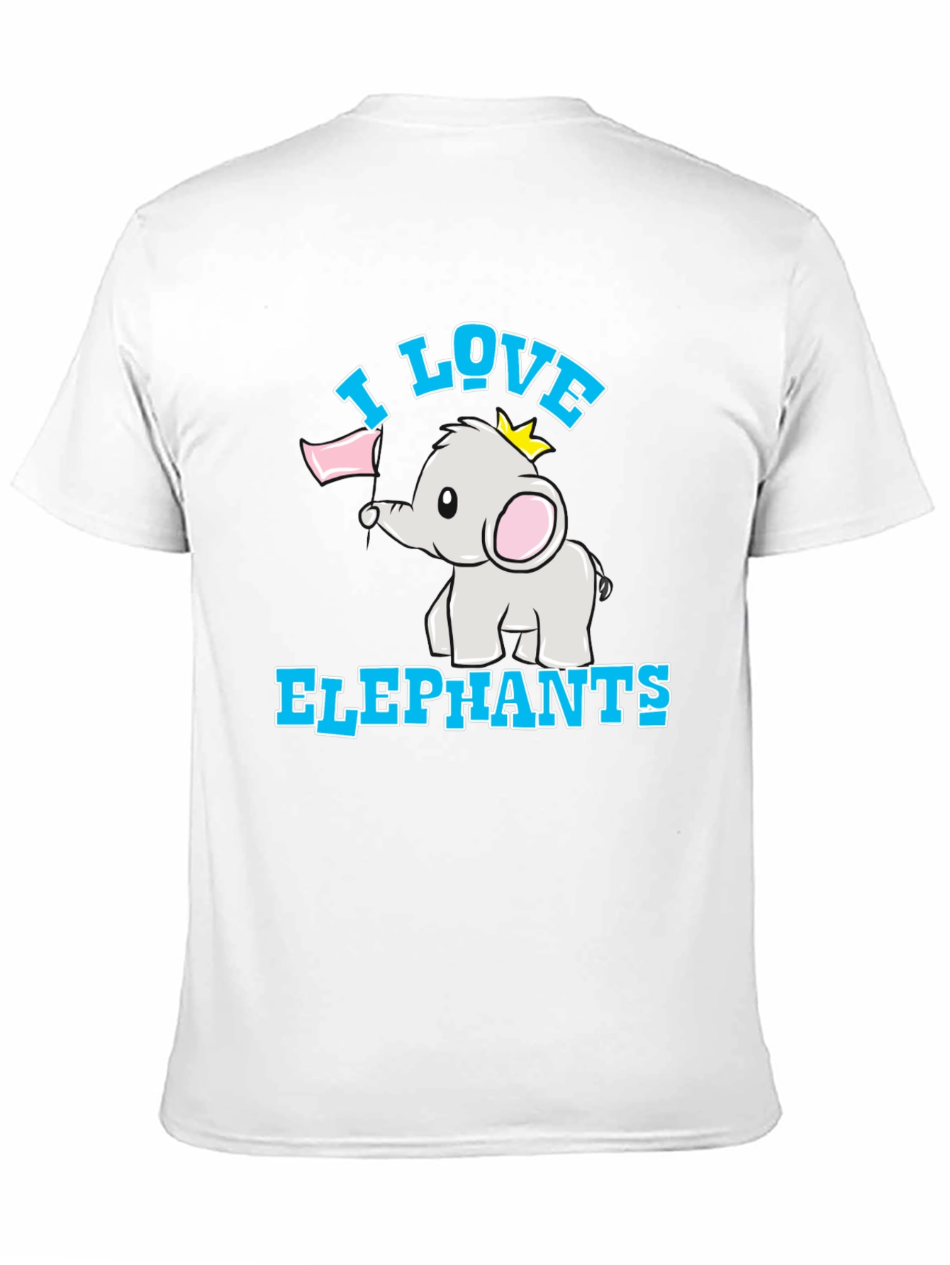 I Love Elephants Black T-Shirt