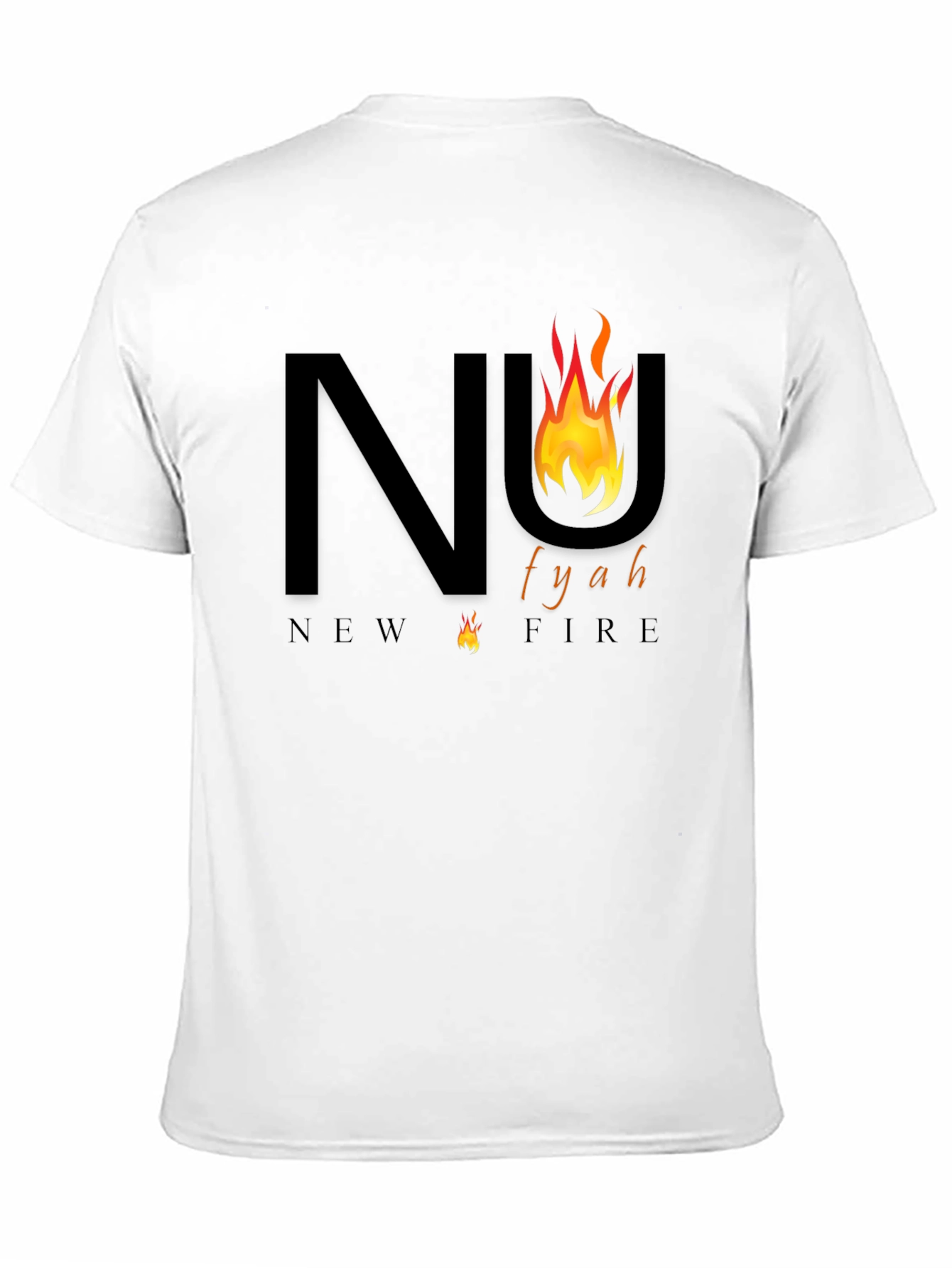 New Fyah T-Shirt - Black Tee with Fiery Design