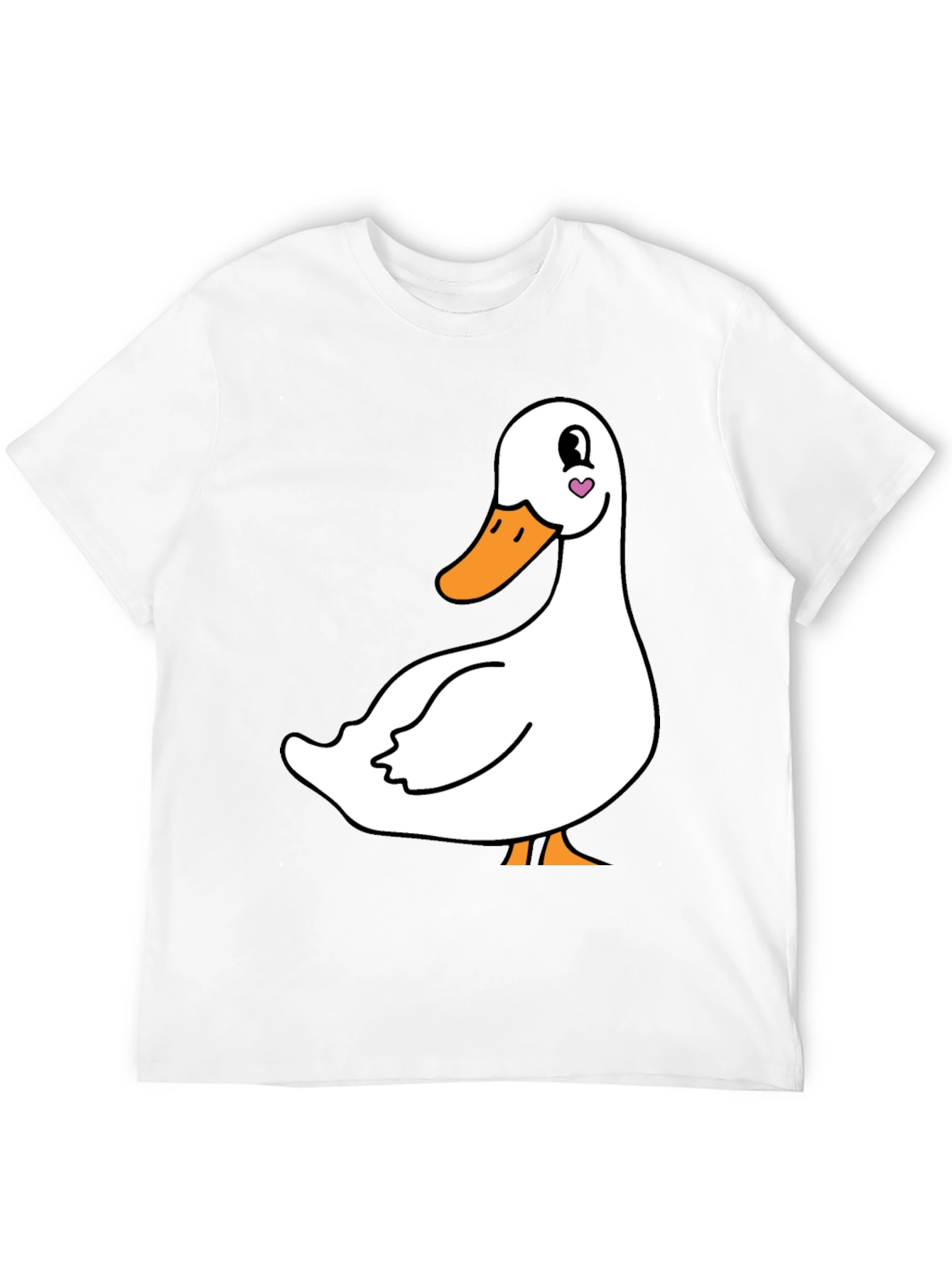 Cute Duck Graphic Tee - Black Cotton T-Shirt
