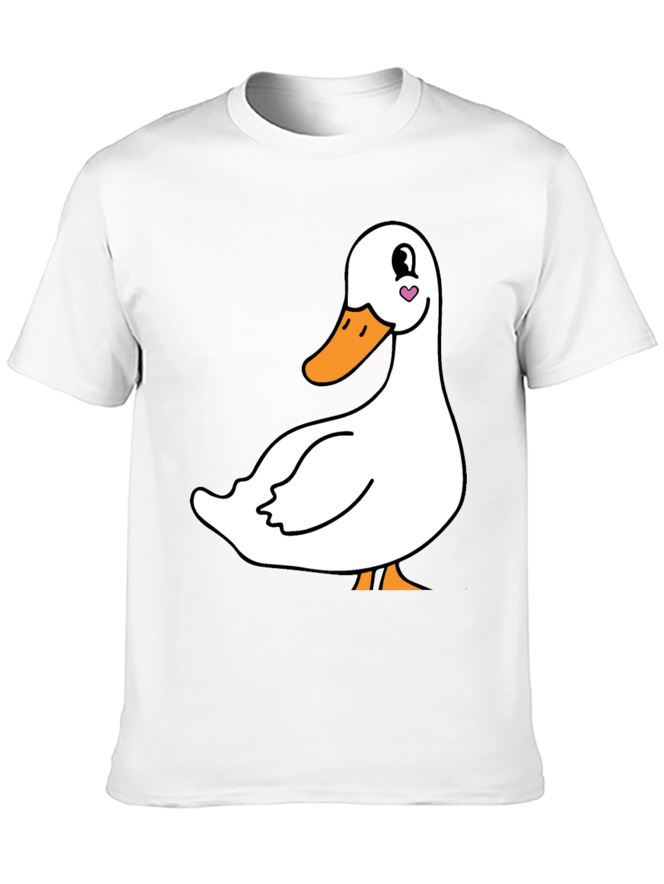Cute Duck Graphic Tee - Black Cotton T-Shirt