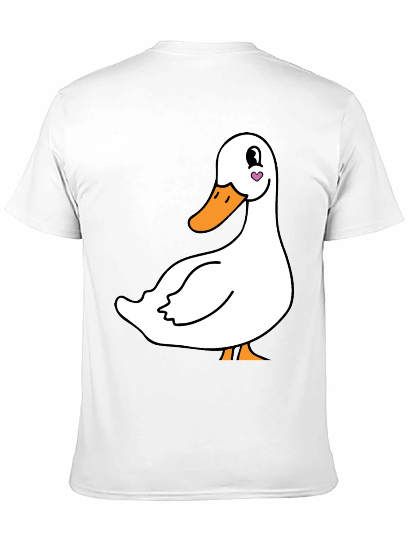 Cute Duck Graphic Tee - Black Cotton T-Shirt