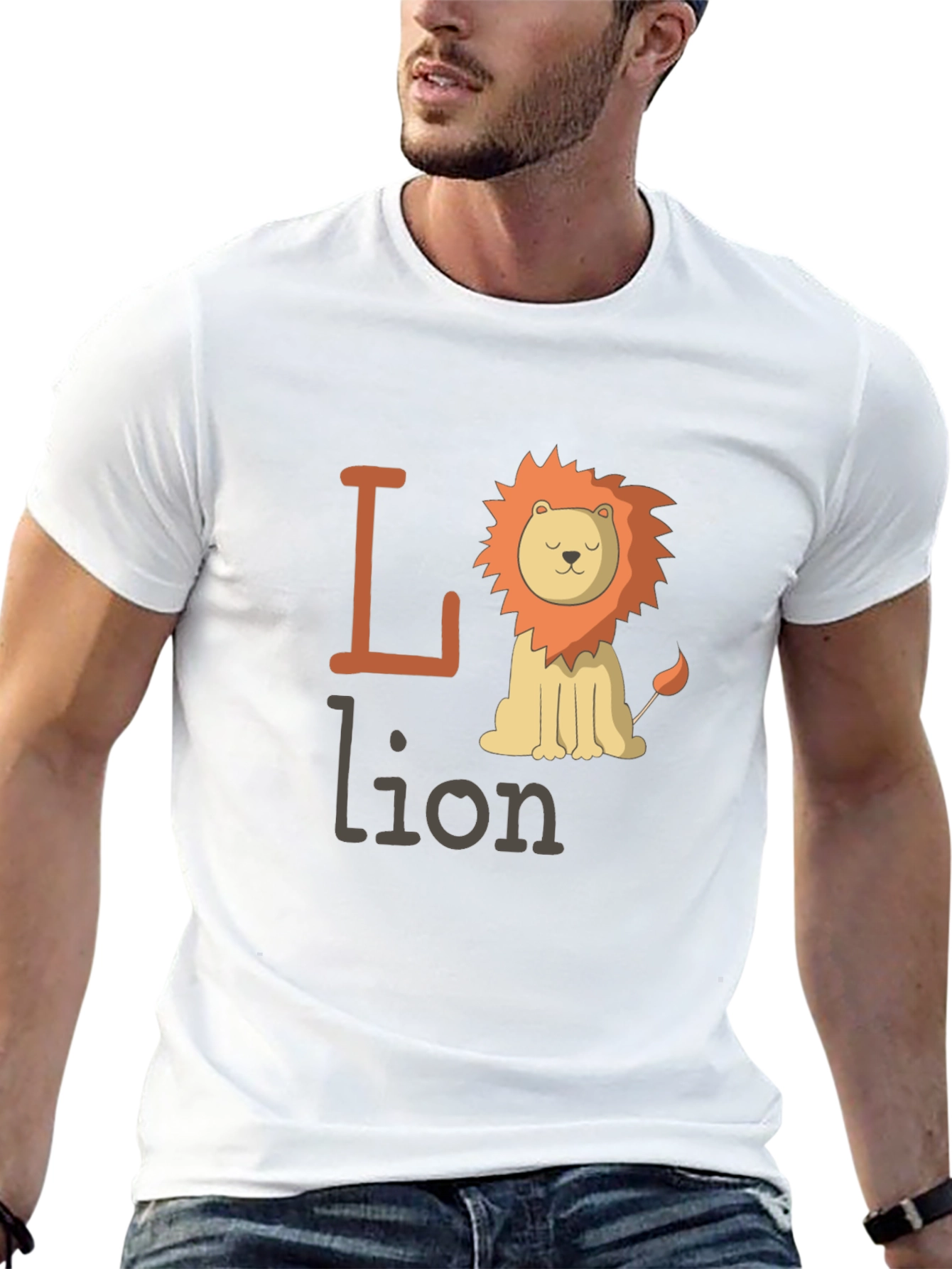 Cute Lion Graphic Tee - Animal Lover T-Shirt