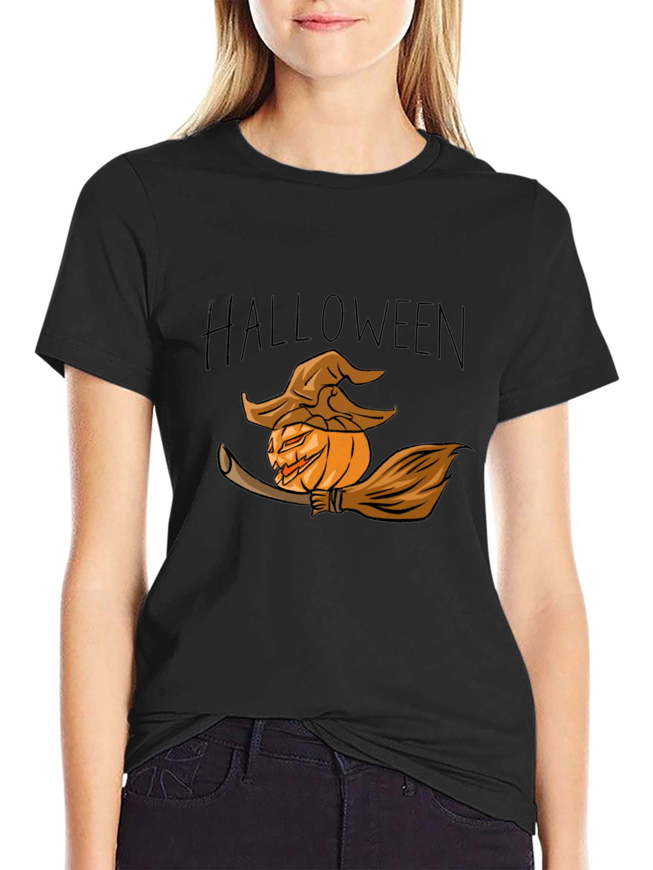 Halloween Pumpkin Witch T-Shirt