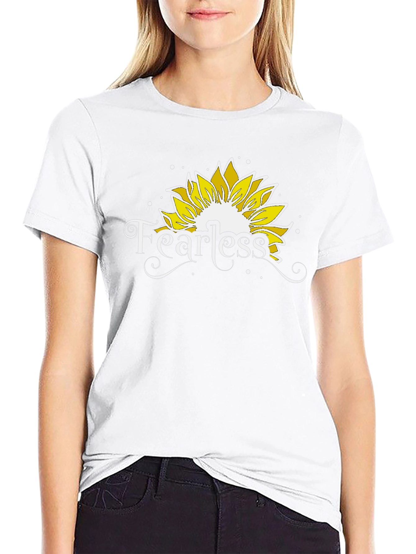 Fearless Sunflower Graphic Tee - Black