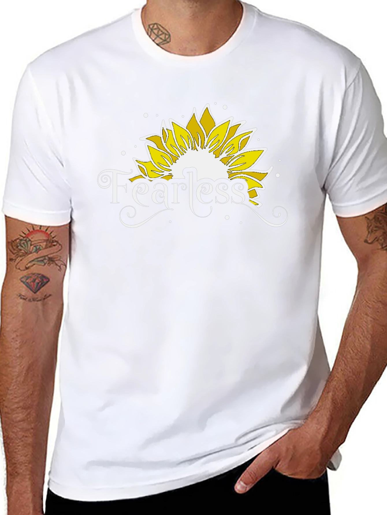 Fearless Sunflower Graphic Tee - Black