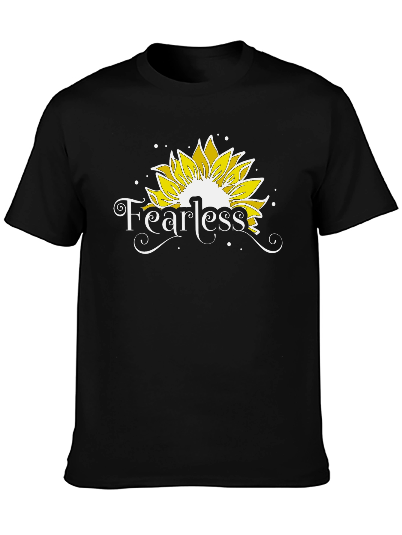Fearless Sunflower Graphic Tee - Black