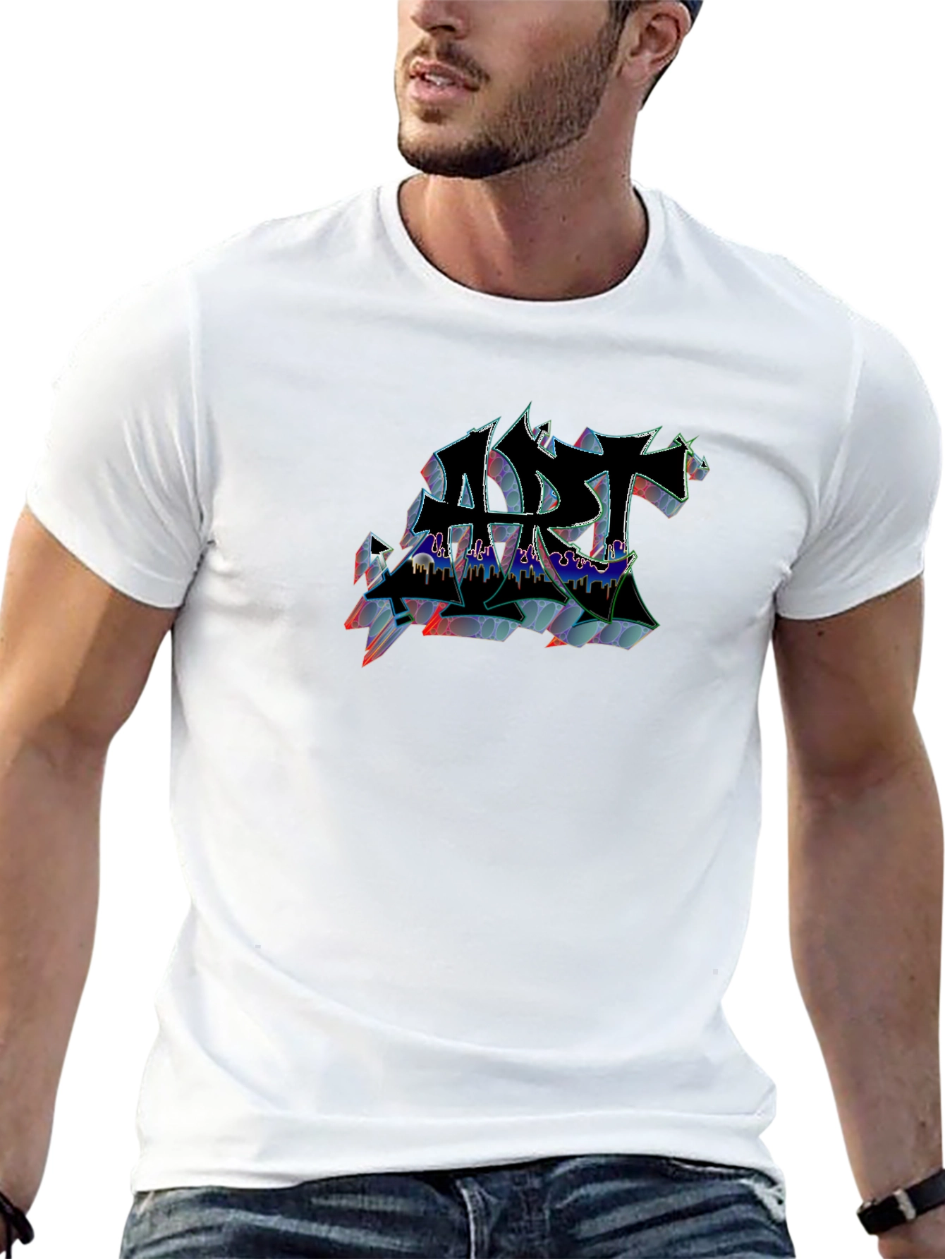 Abstract Art Graphic Black T-Shirt