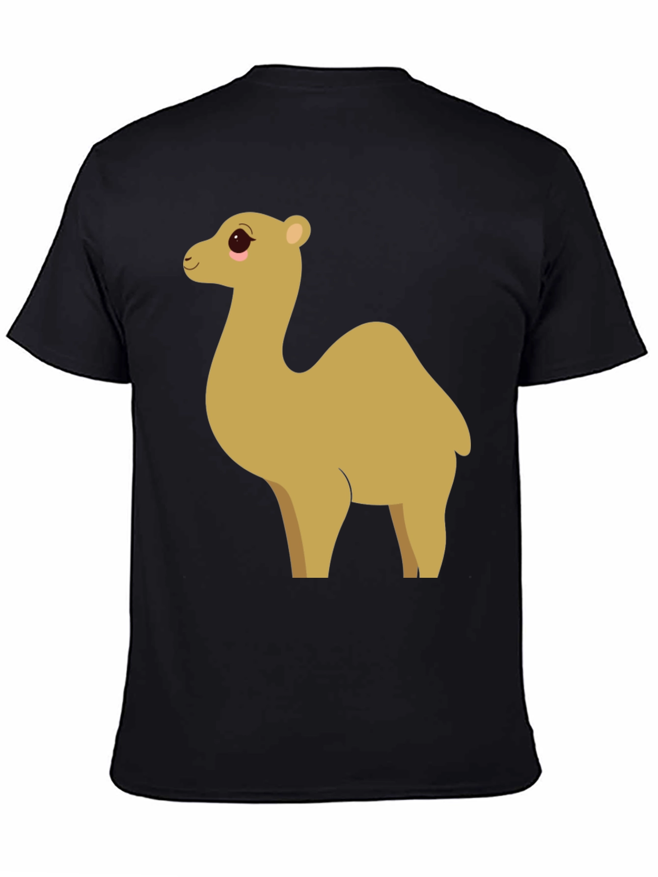 Camel Cartoon Graphic Black T-Shirt