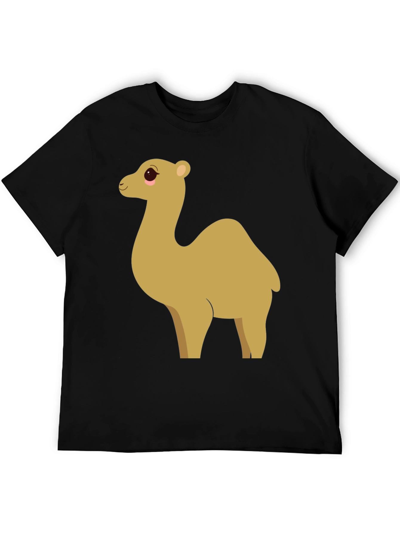 Camel Cartoon Graphic Black T-Shirt
