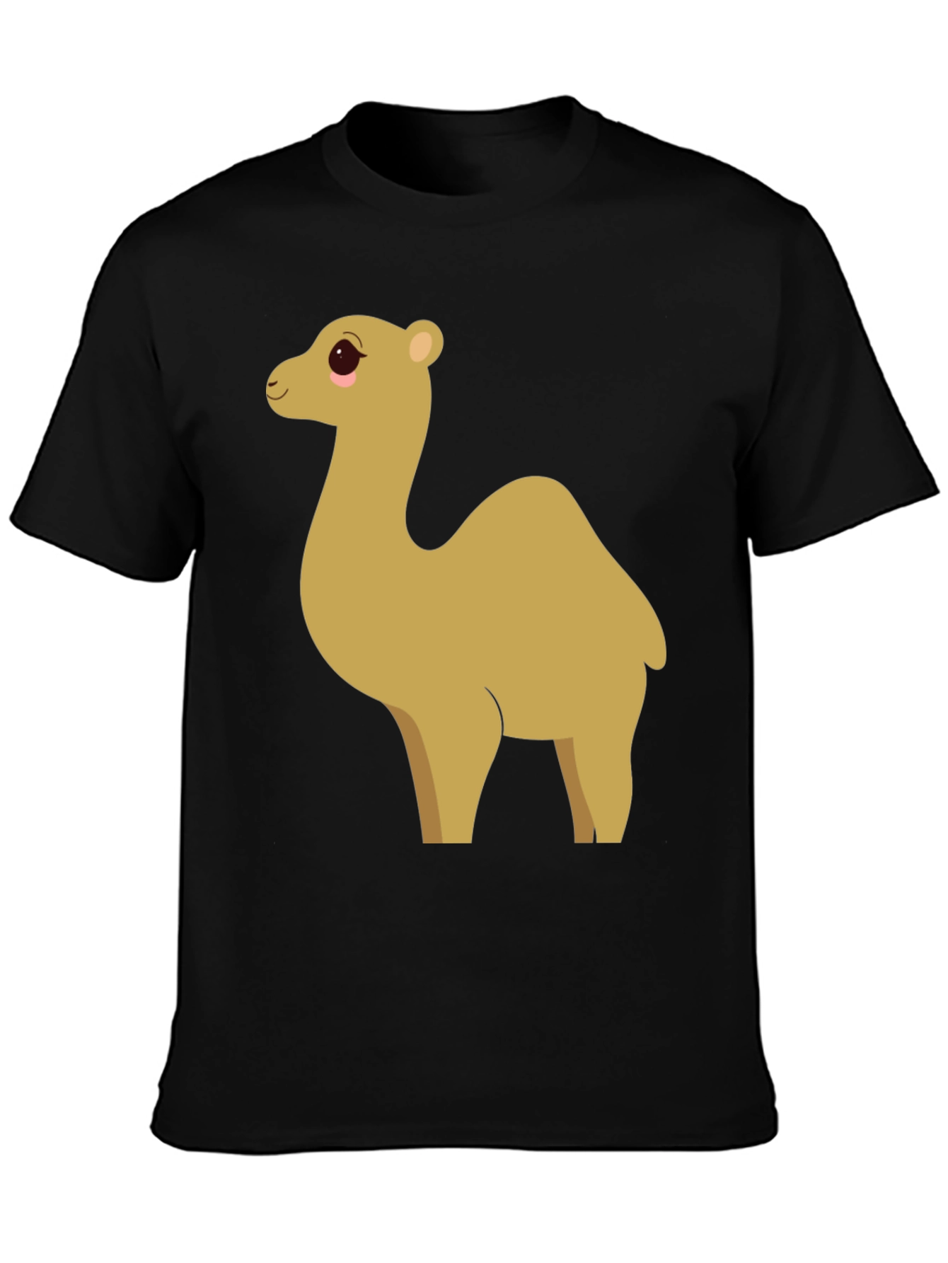 Camel Cartoon Graphic Black T-Shirt
