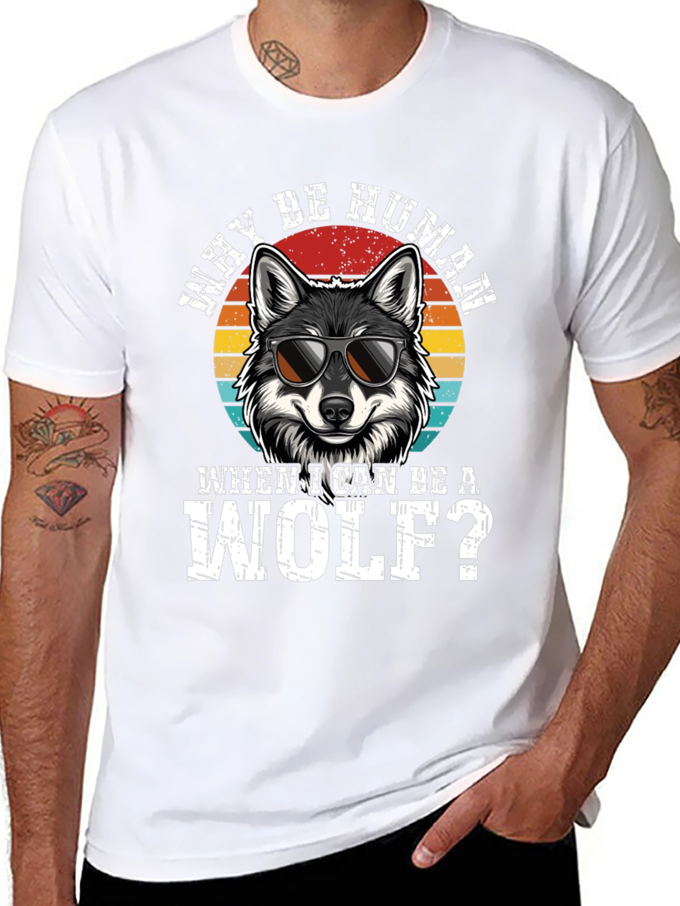 Why Be Human? Wolf Graphic Tee