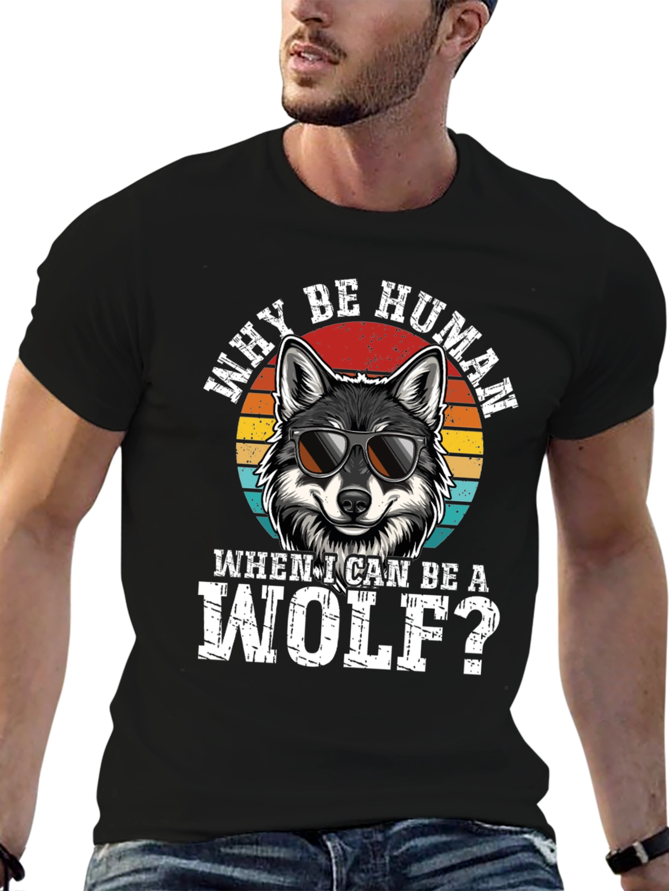 Why Be Human? Wolf Graphic Tee
