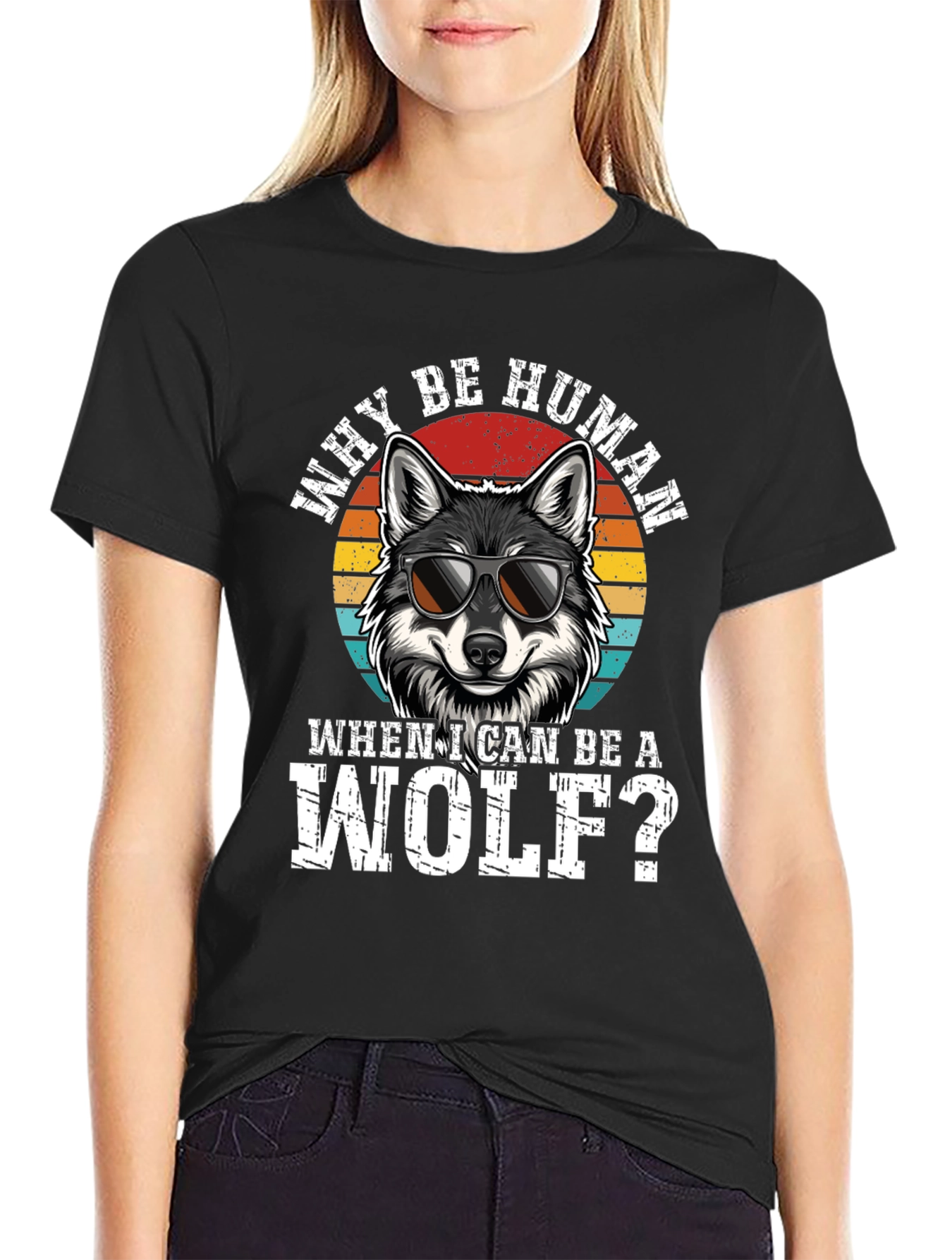 Why Be Human? Wolf Graphic Tee