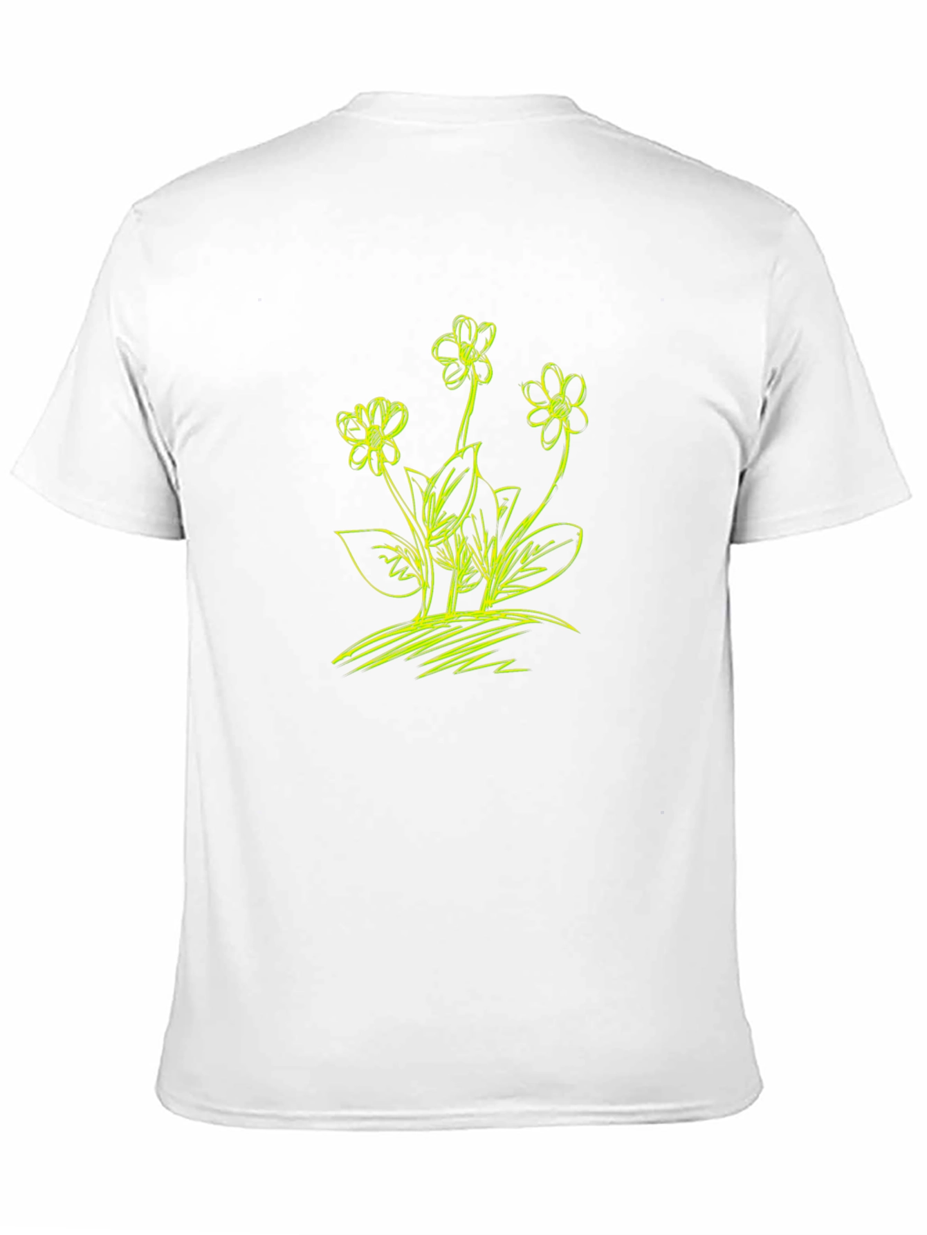 Floral Sketch Graphic T-Shirt - Black