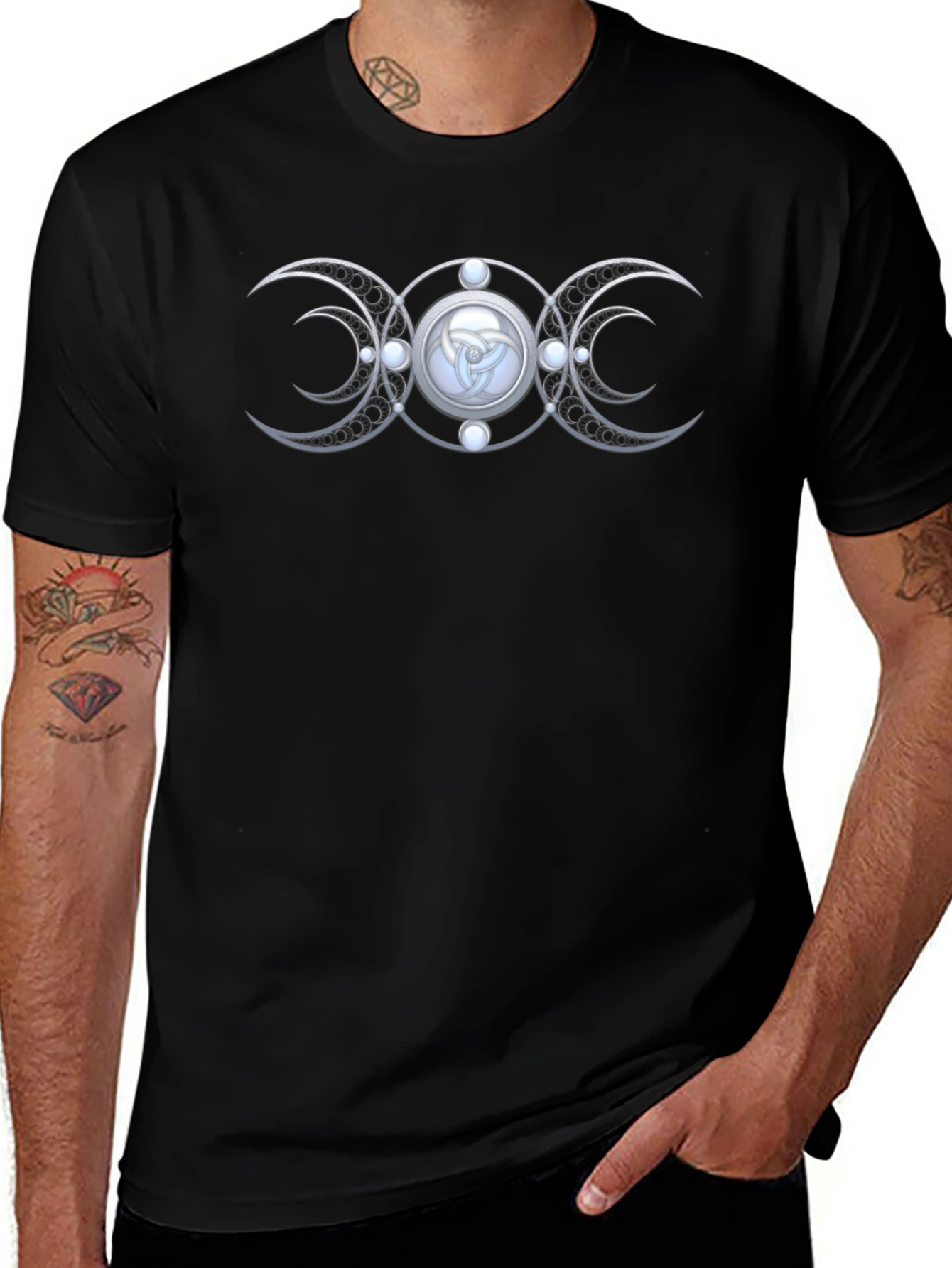 Triple Moon Goddess T-Shirt - Pagan Wiccan Symbol