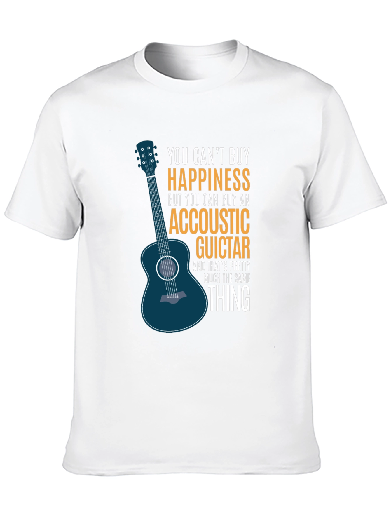 Acoustic Guitar Happiness Black T-Shirt