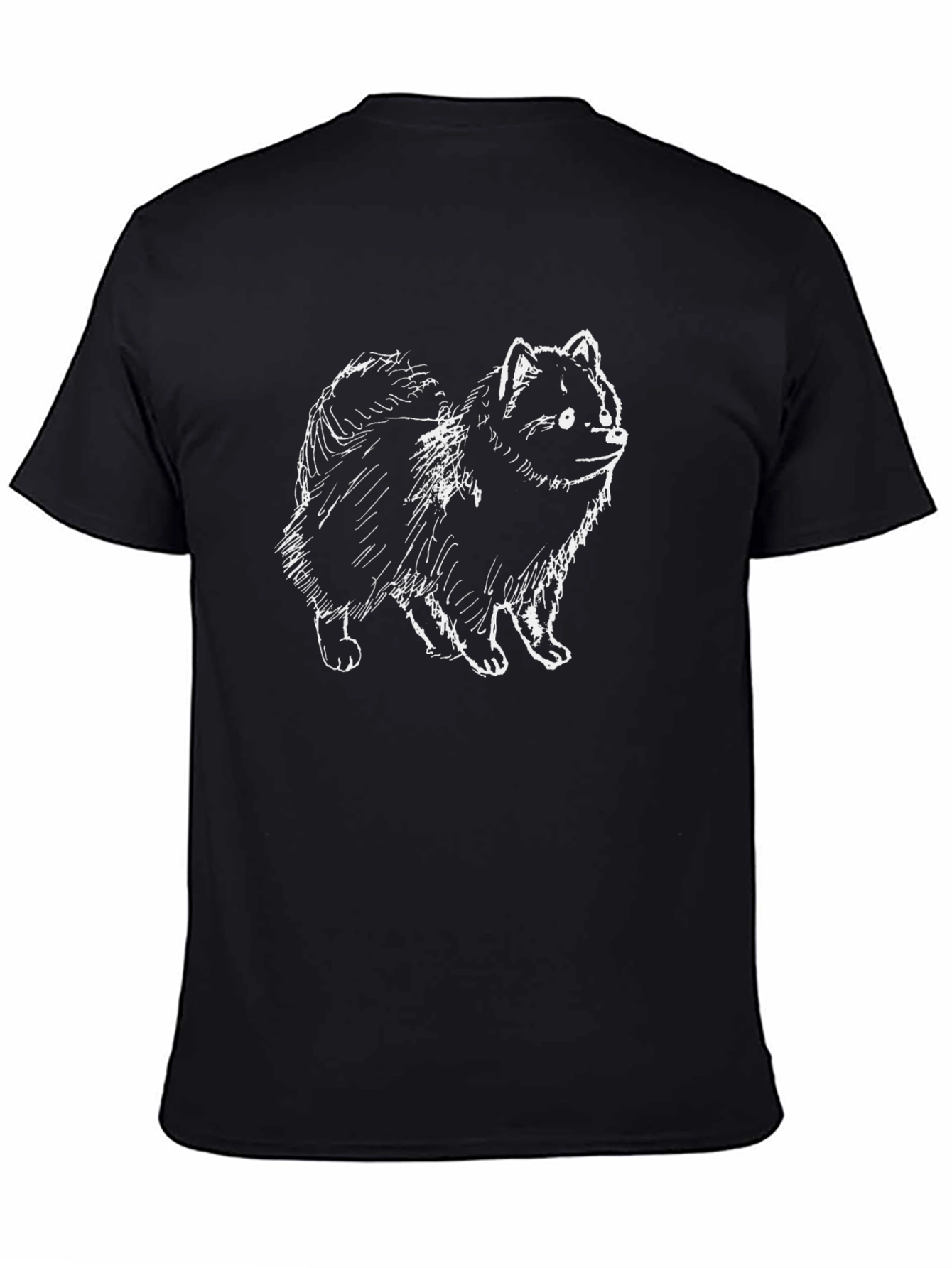 Dog Sketch Graphic Tee - Black Cotton Blend