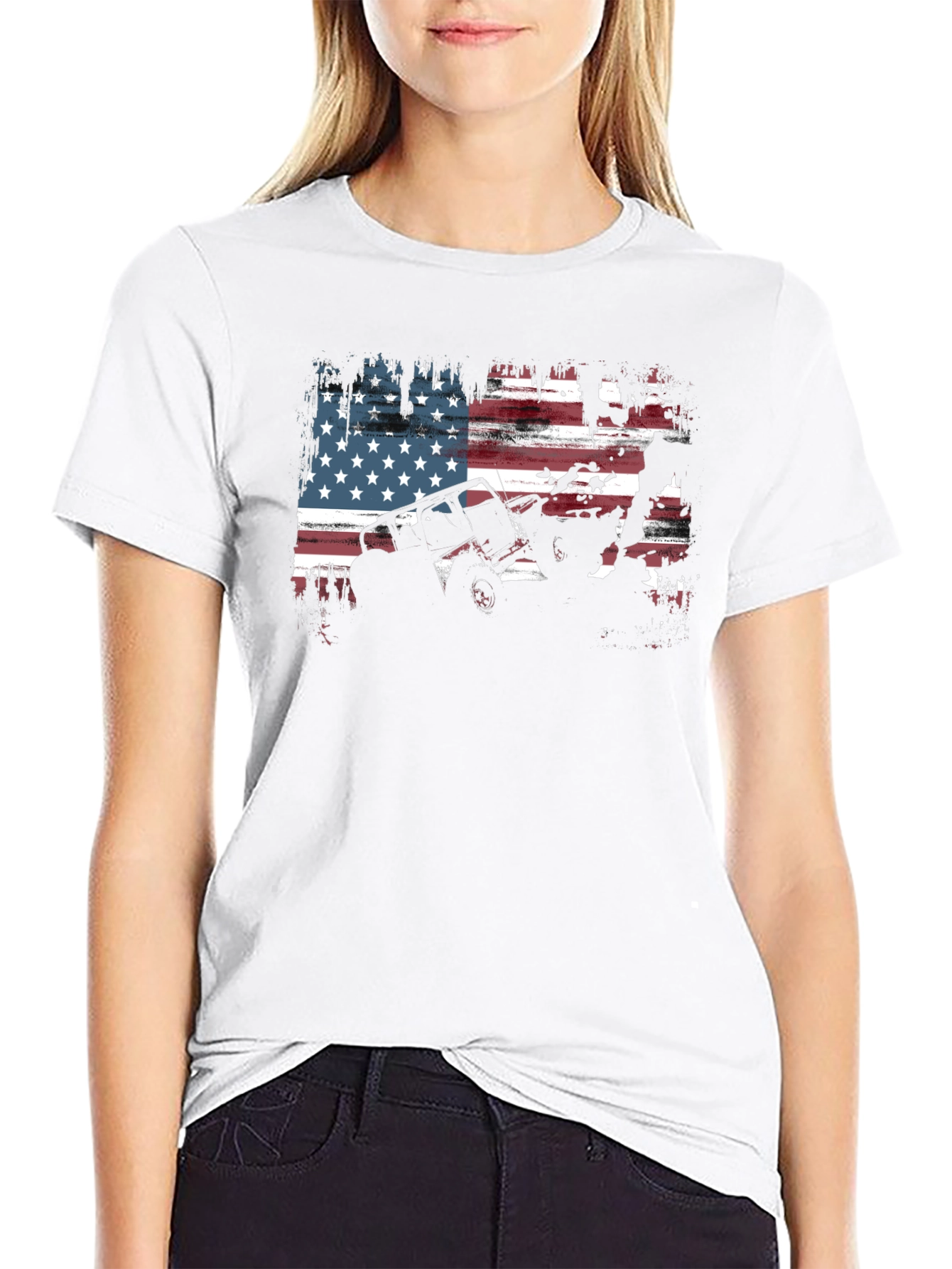 American Flag Off-Road Jeep Graphic T-Shirt