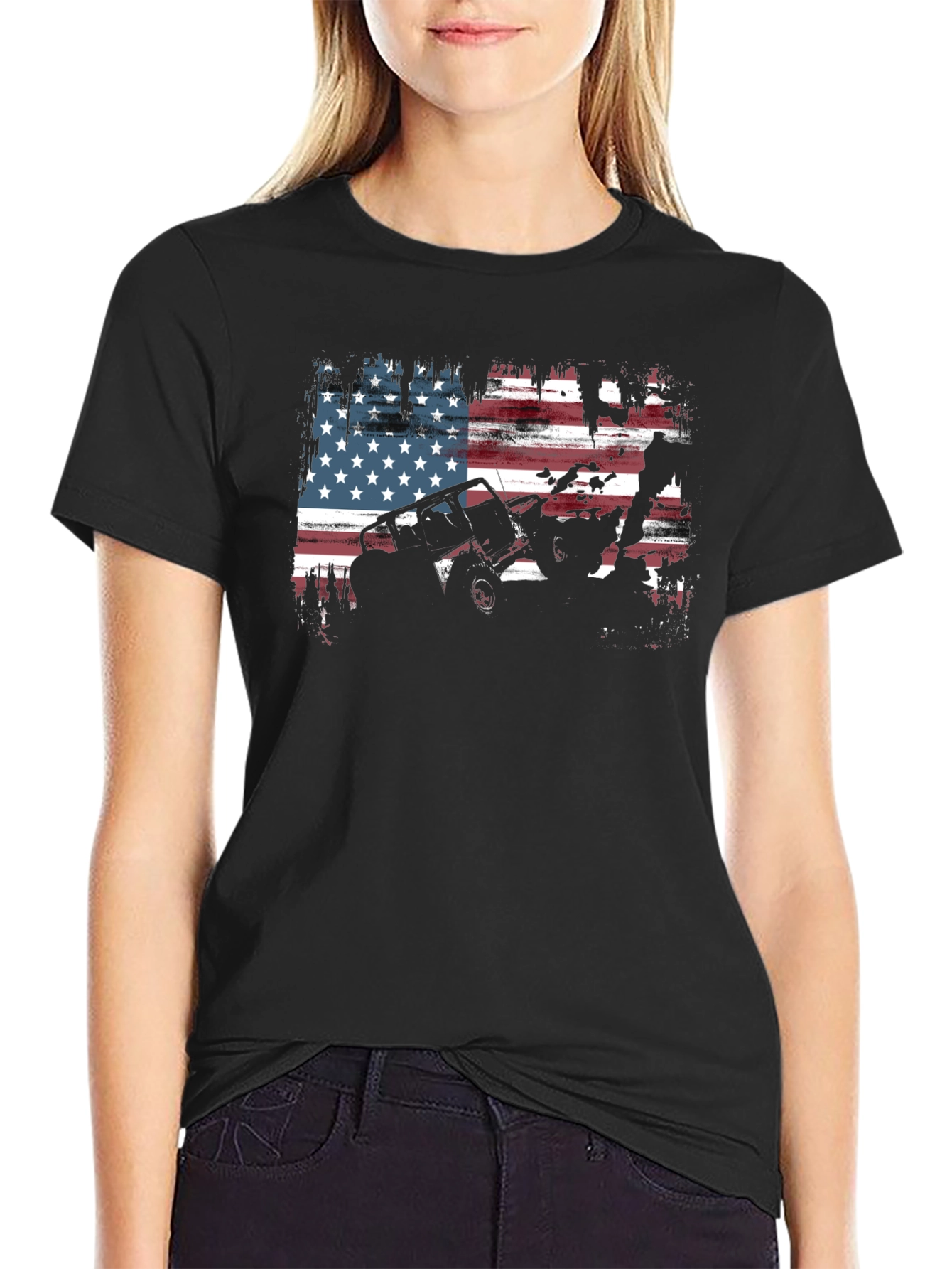 American Flag Off-Road Jeep Graphic T-Shirt