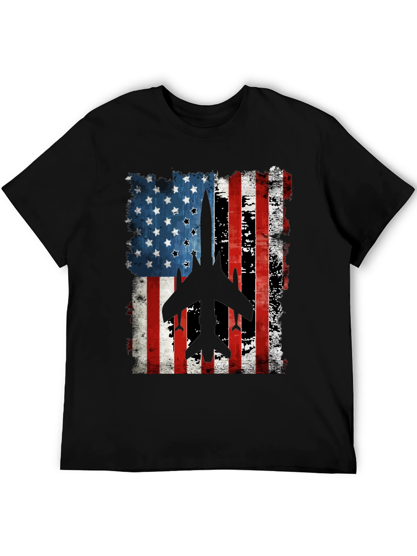 American Flag Fighter Jet Graphic T-Shirt
