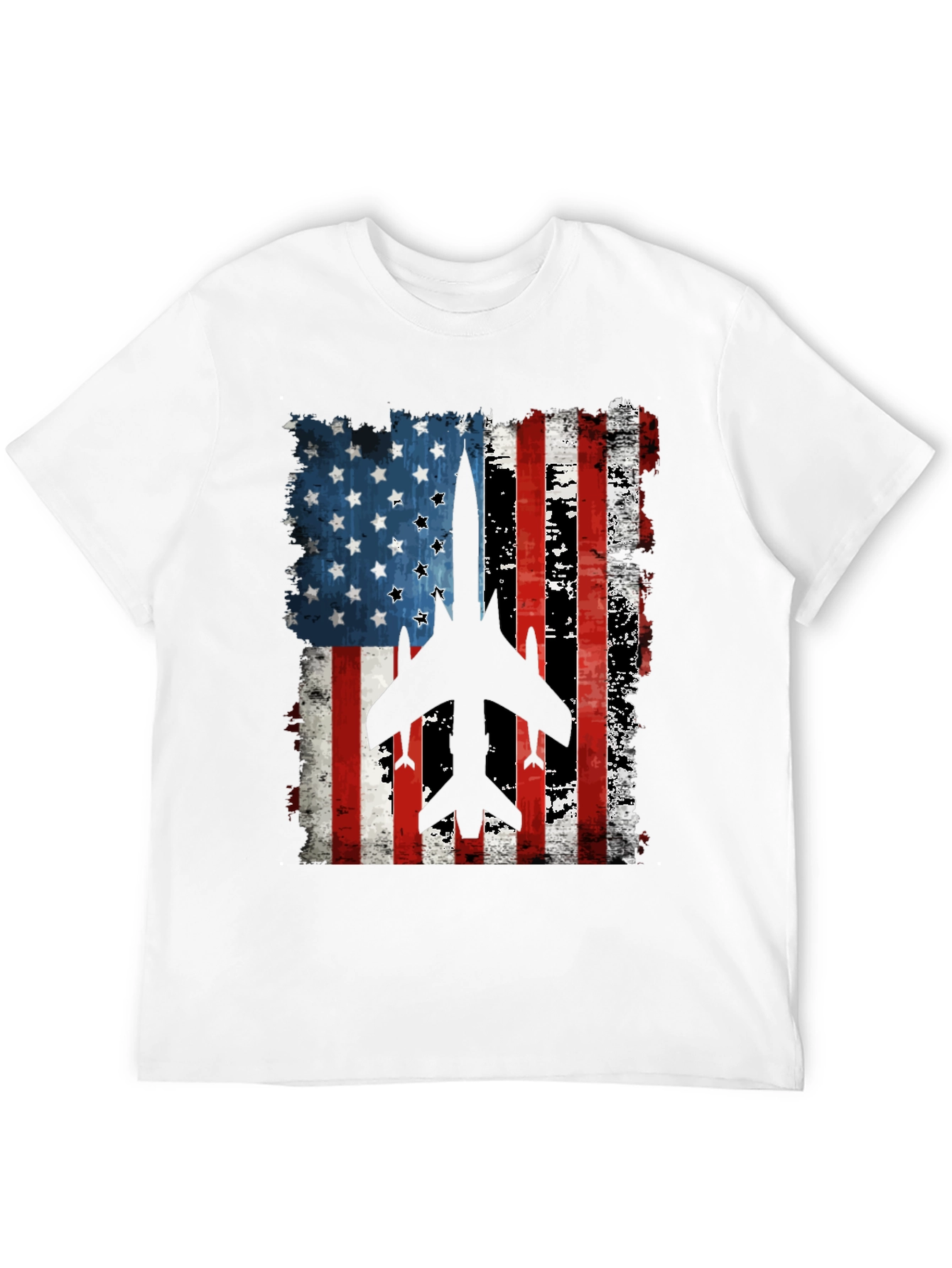 American Flag Fighter Jet Graphic T-Shirt