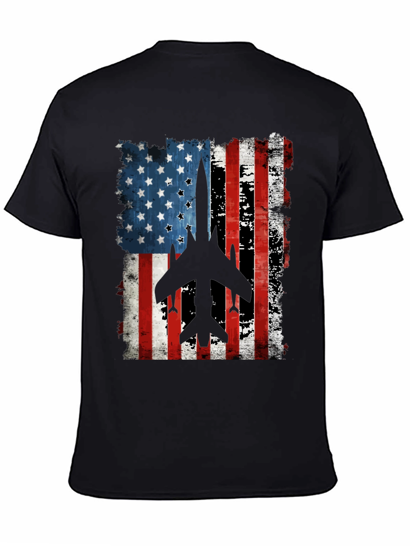 American Flag Fighter Jet Graphic T-Shirt