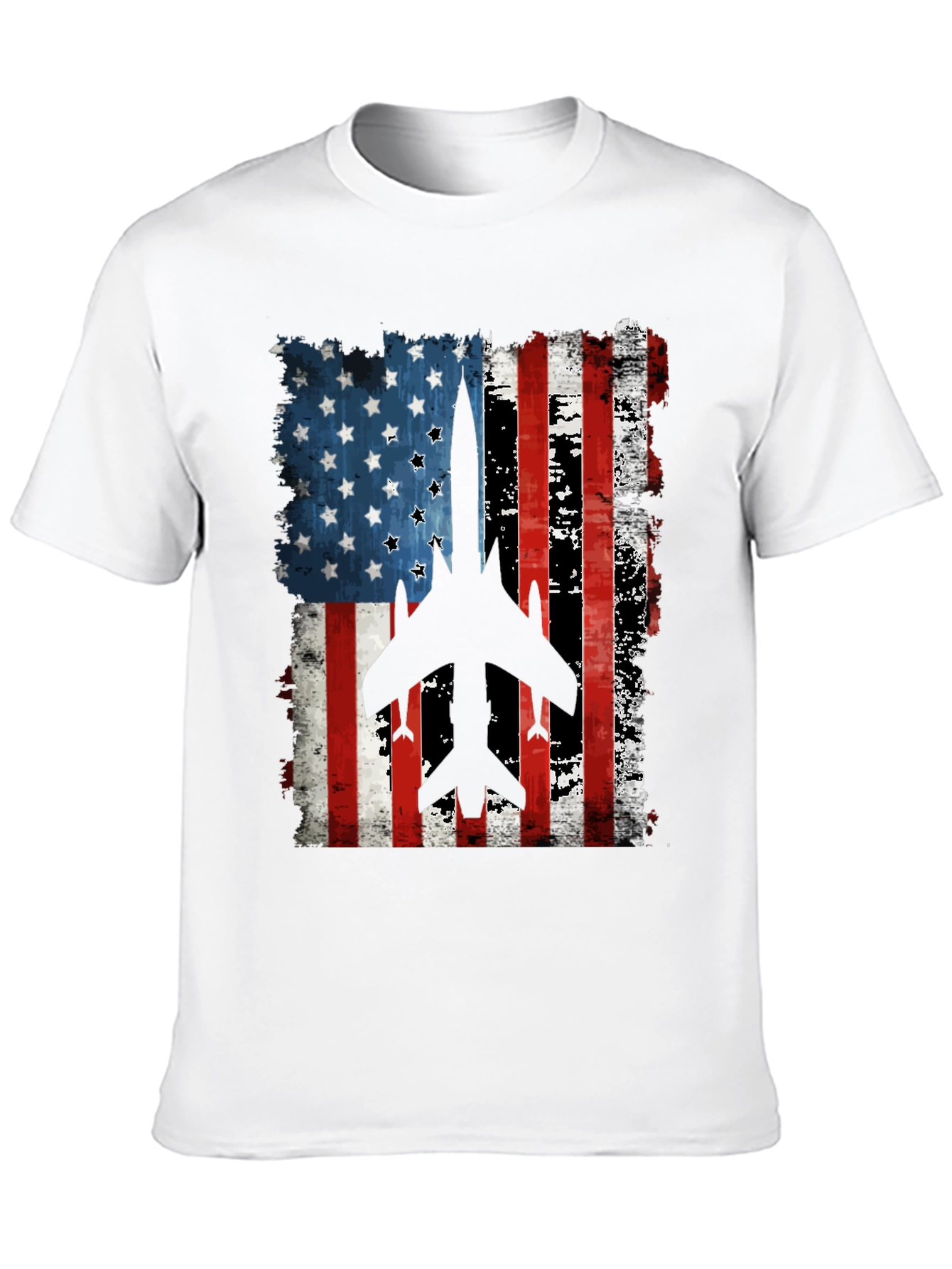 American Flag Fighter Jet Graphic T-Shirt