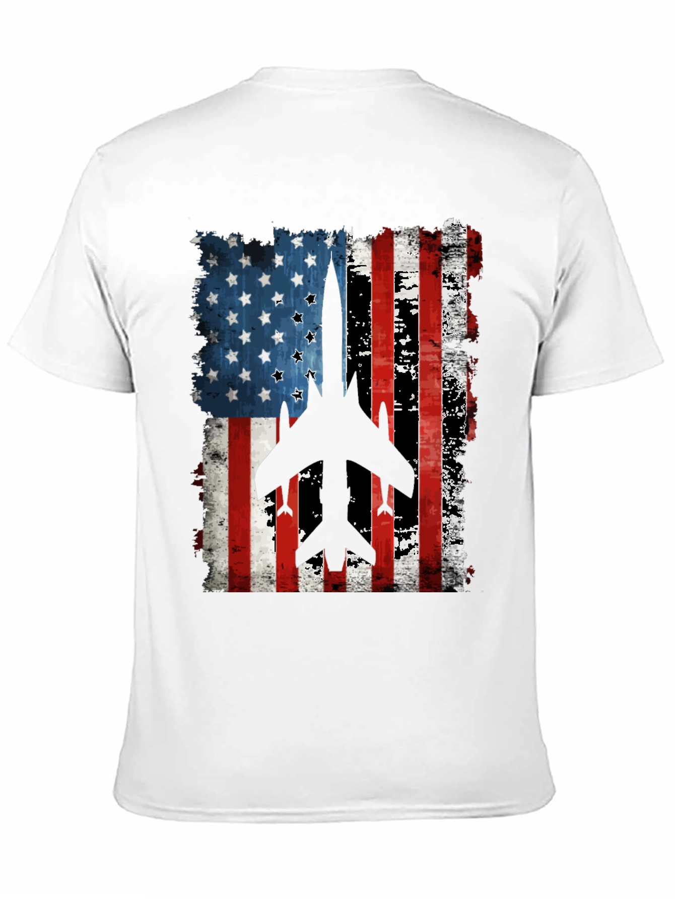 American Flag Fighter Jet Graphic T-Shirt