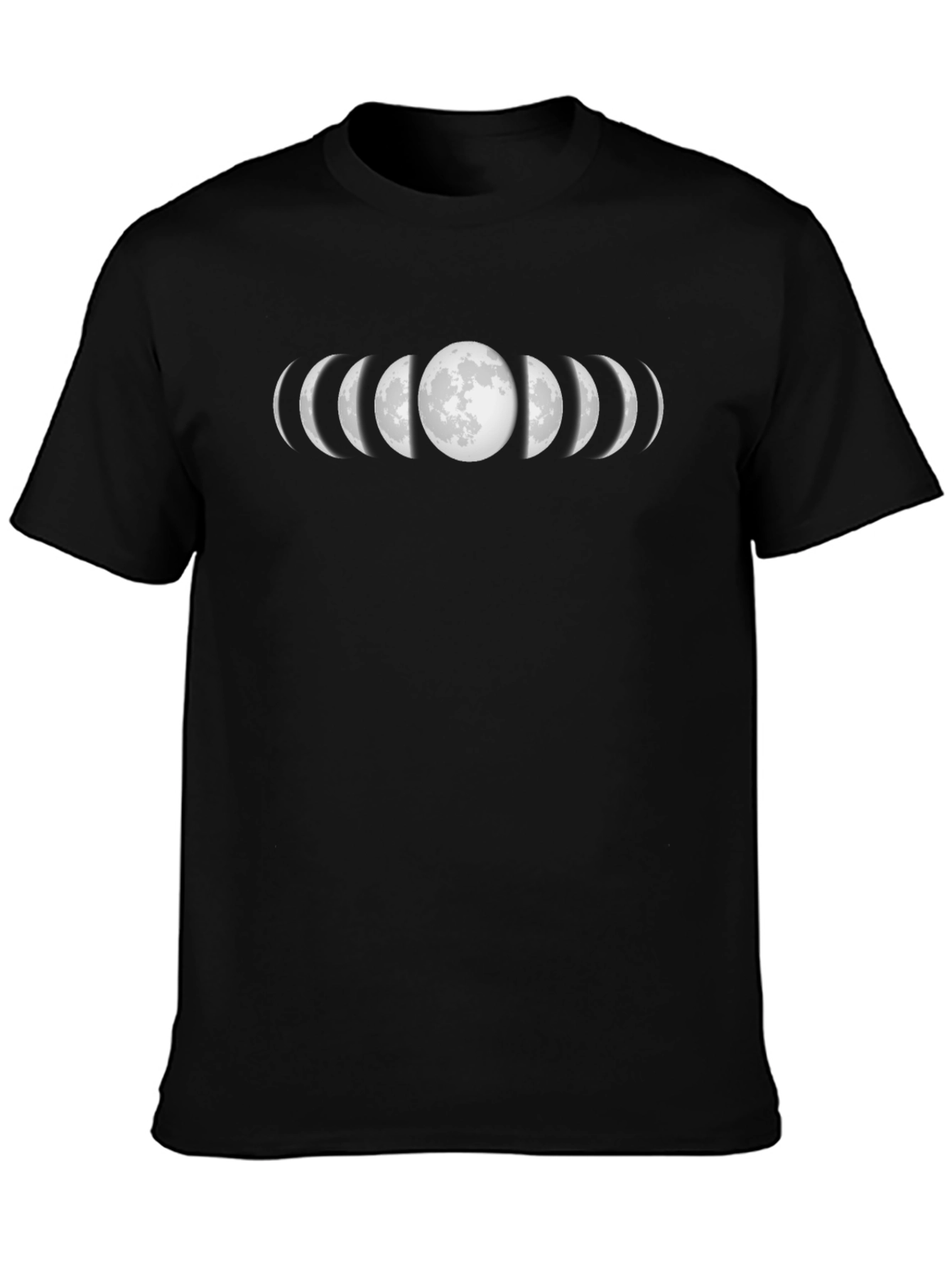 Moon Phases Black Graphic T-Shirt