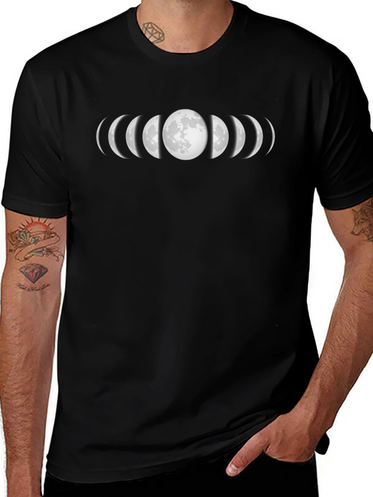 Moon Phases Black Graphic T-Shirt