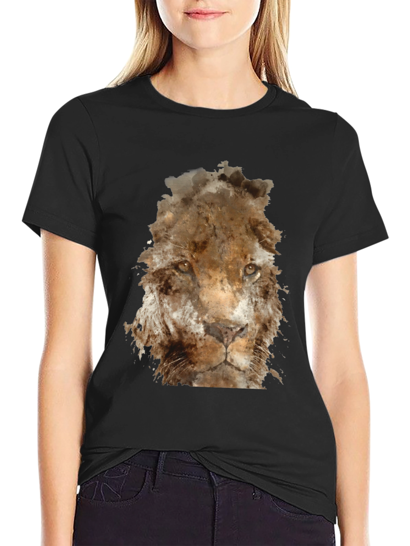 Lion Graphic T-Shirt - Black