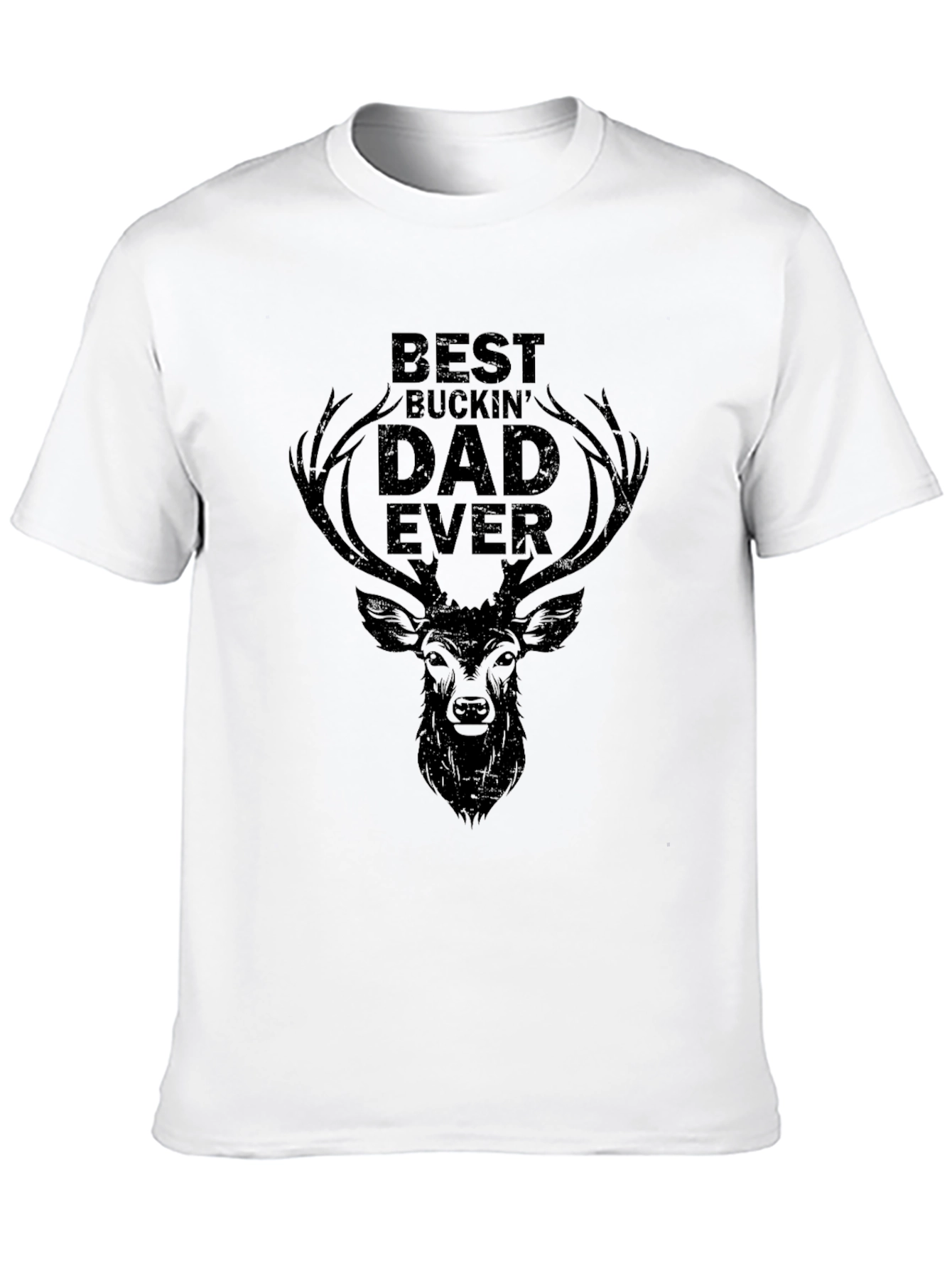 Best Buckin Dad Ever T-Shirt - Deer Antler Design
