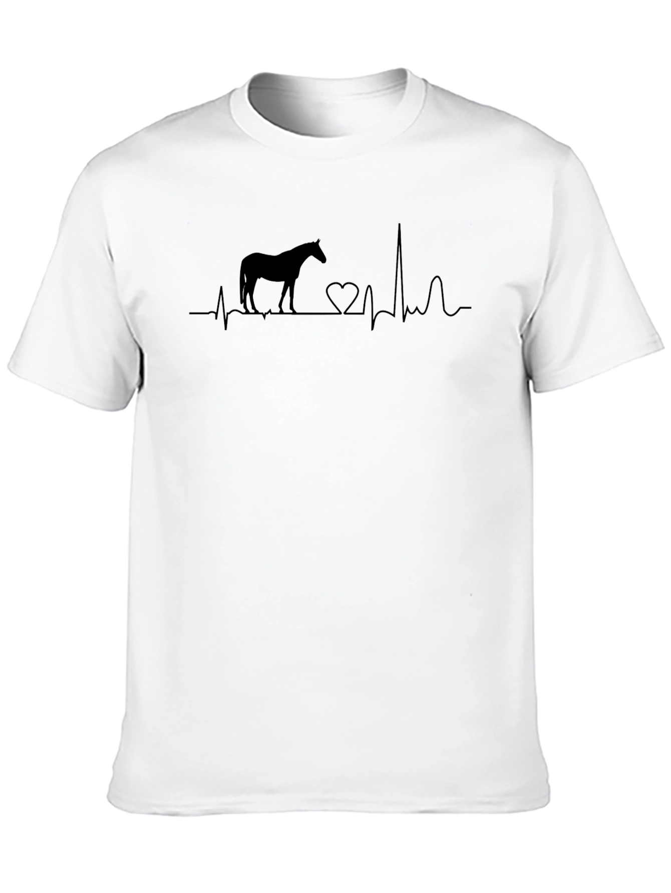 Horse Heartbeat Graphic Tee - Equestrian Love