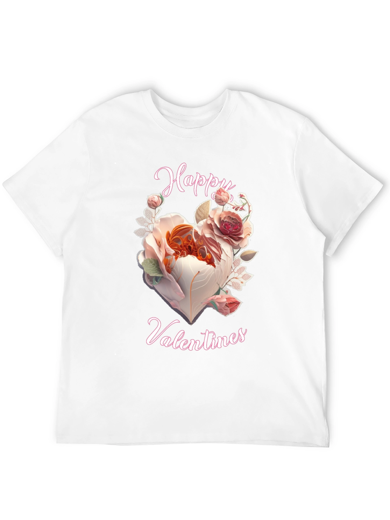 Happy Valentines Floral Heart Graphic Tee