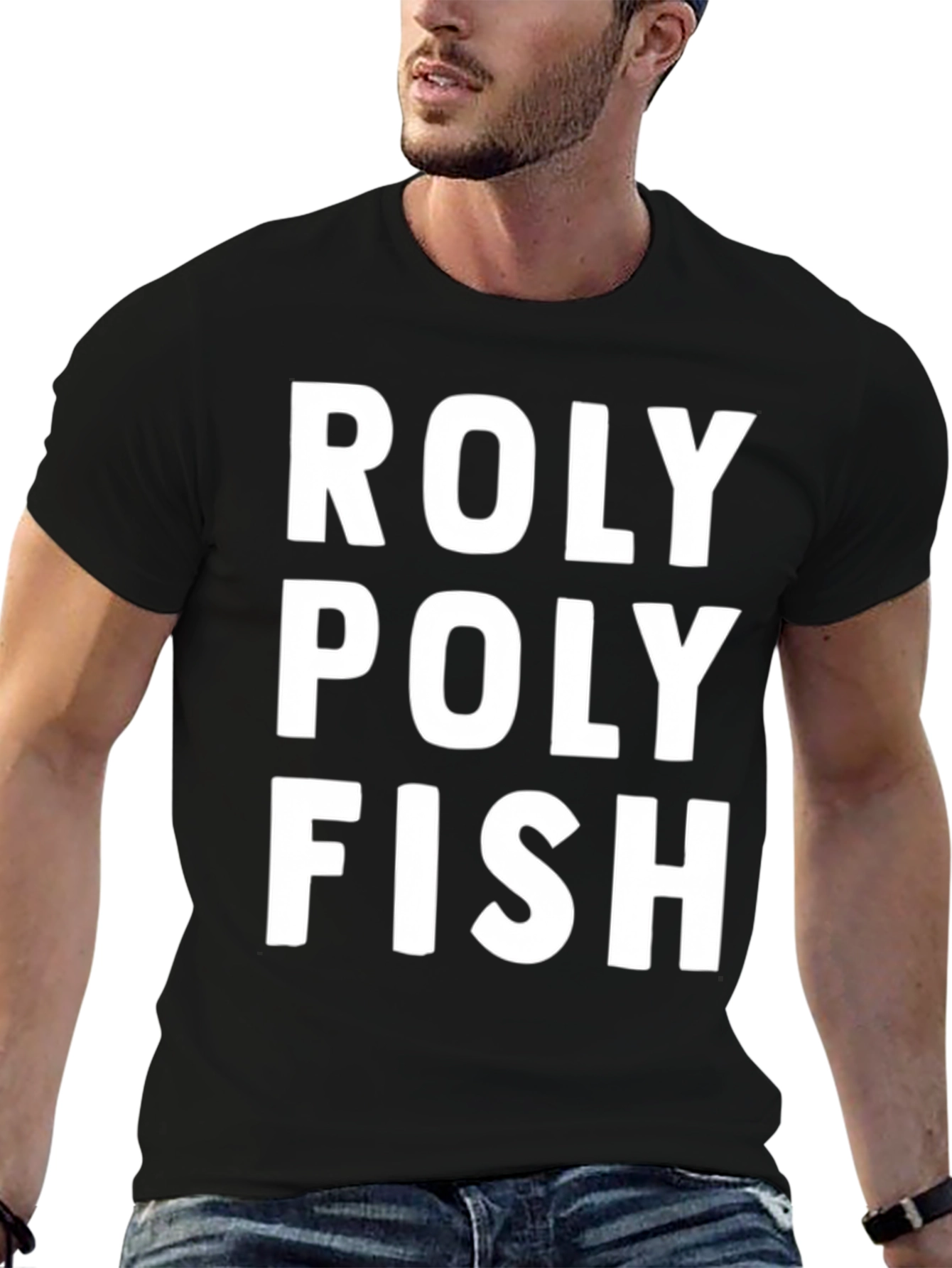 Roly Poly Fish Black Graphic Tee