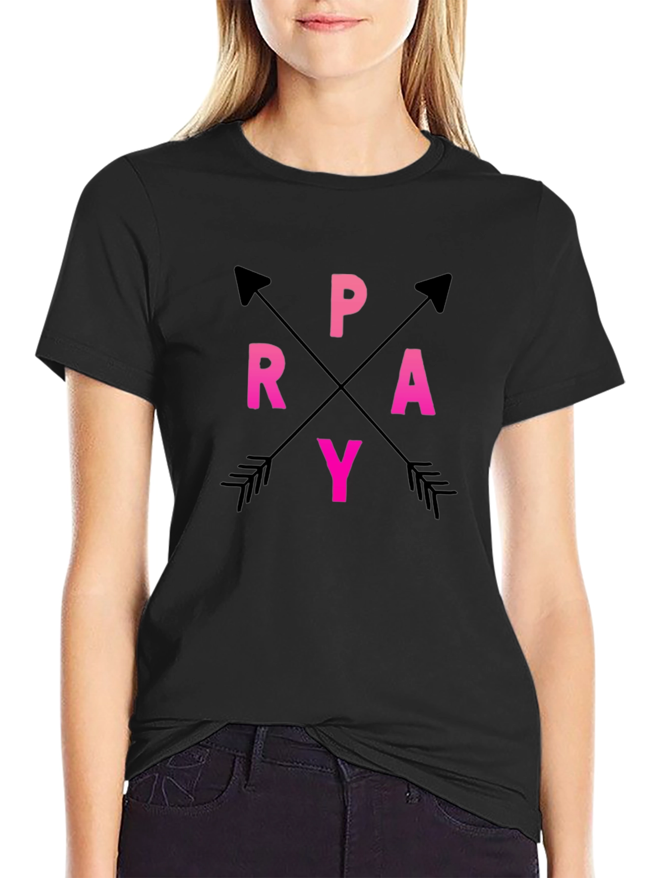 Pray Arrows Graphic T-Shirt - Casual Style