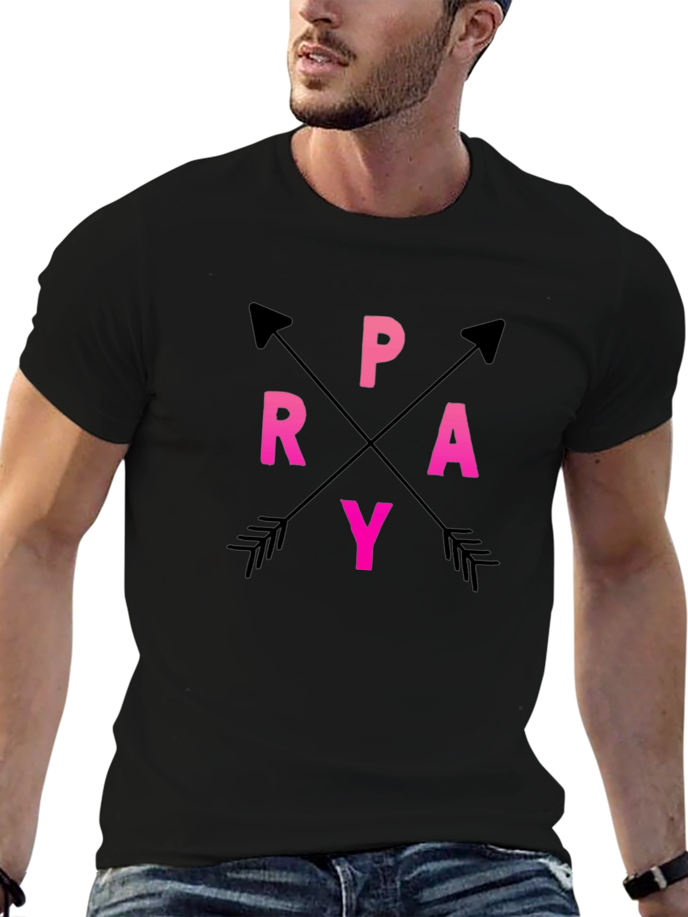 Pray Arrows Graphic T-Shirt - Casual Style