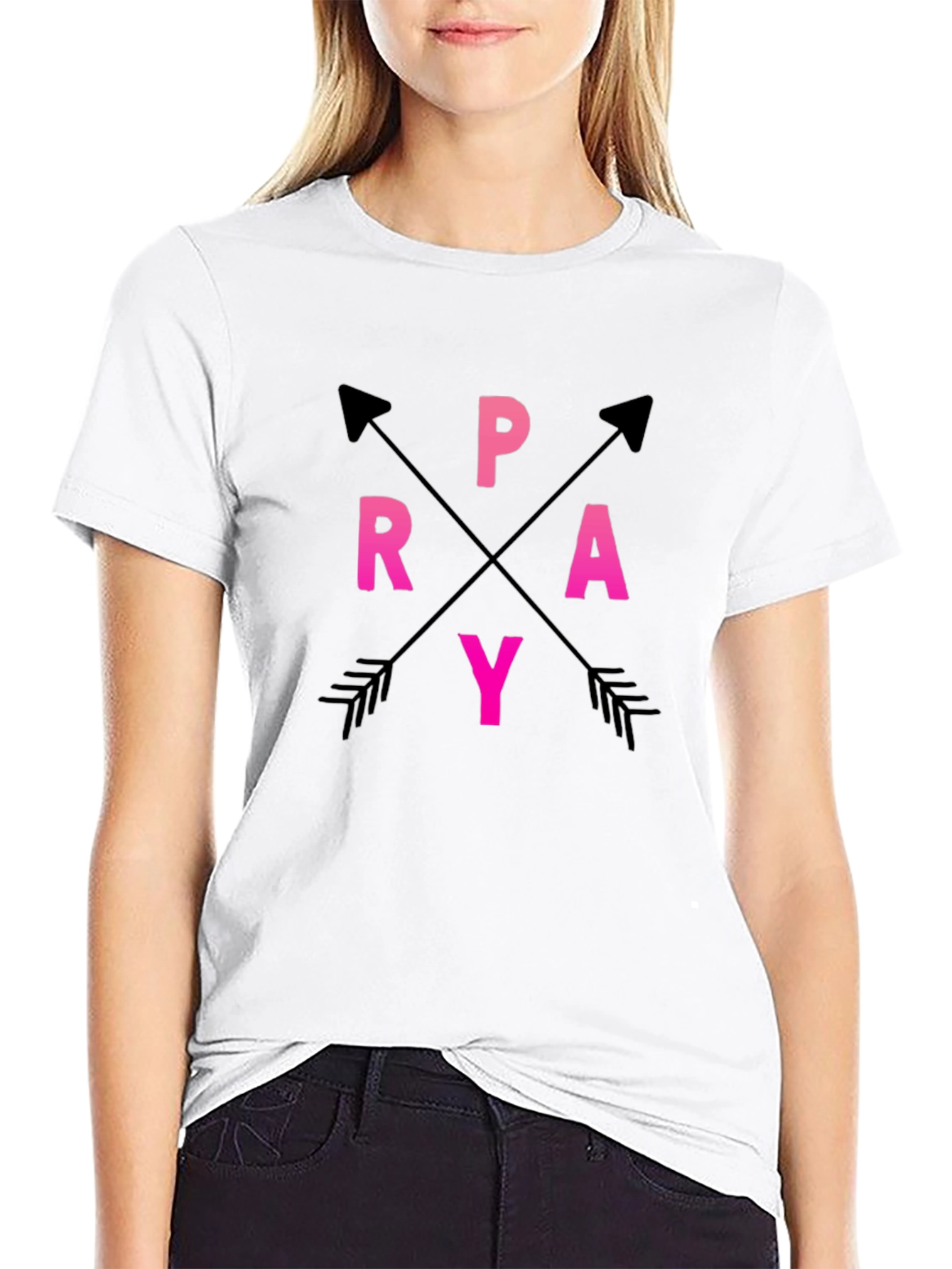 Pray Arrows Graphic T-Shirt - Casual Style