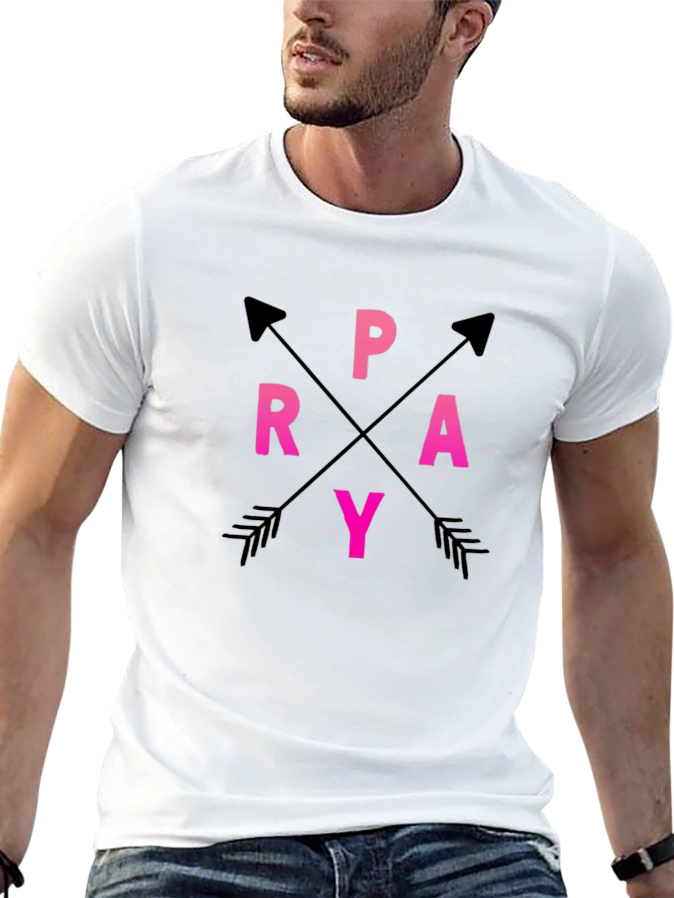 Pray Arrows Graphic T-Shirt - Casual Style
