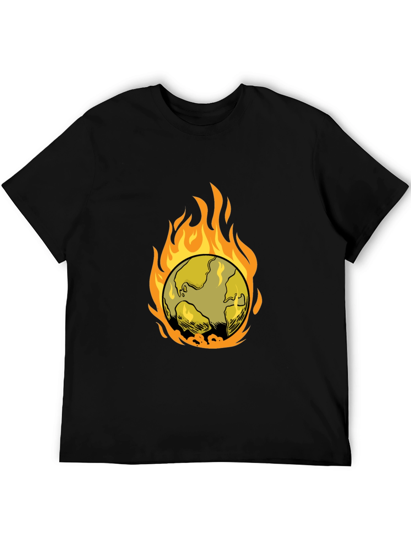 Flaming Earth Graphic Tee - Climate Awareness Shirt