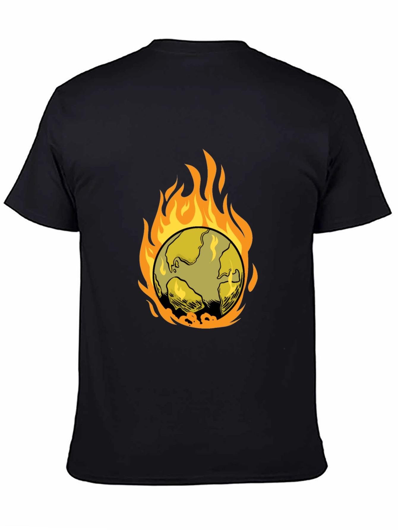 Flaming Earth Graphic Tee - Climate Awareness Shirt